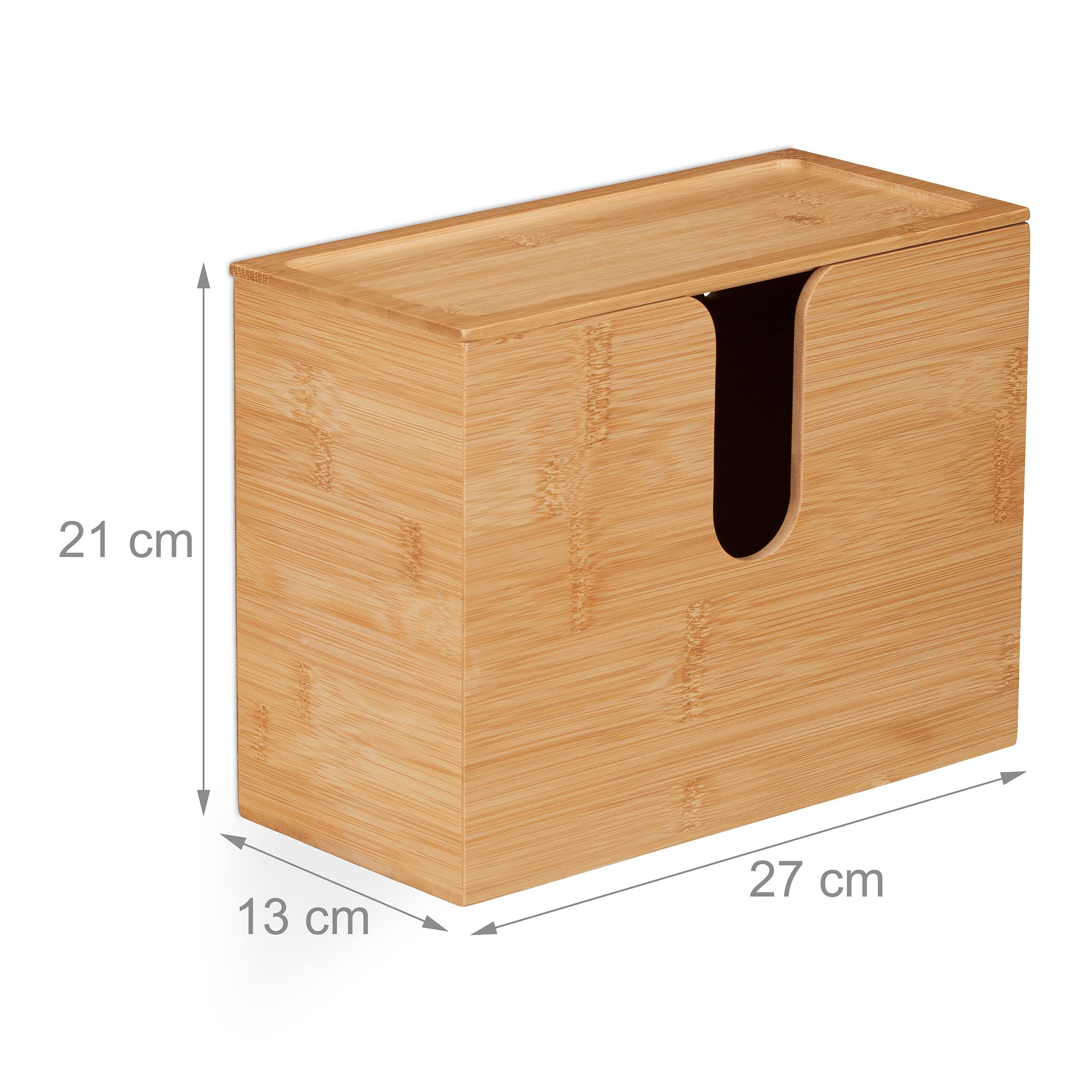Relaxdays Distributore Asciugamani Carta da Parete, Salviette Formato H2, Dispenser Bagno 21 x 27 x 13 cm ca., Naturale