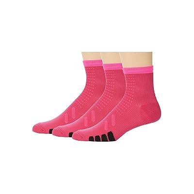 Eurosock Bike Quarter Compression 3 Pack Crew Cut Socks Shoes Pink