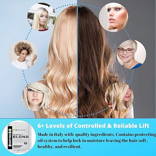 Miniatura 3 de Perfect Blonde - Tinte para el cabello, decolorante en polvo para cabello oscuro, fórmula profesional extra fuerte (3 paquetes de 1 onza), fabricado