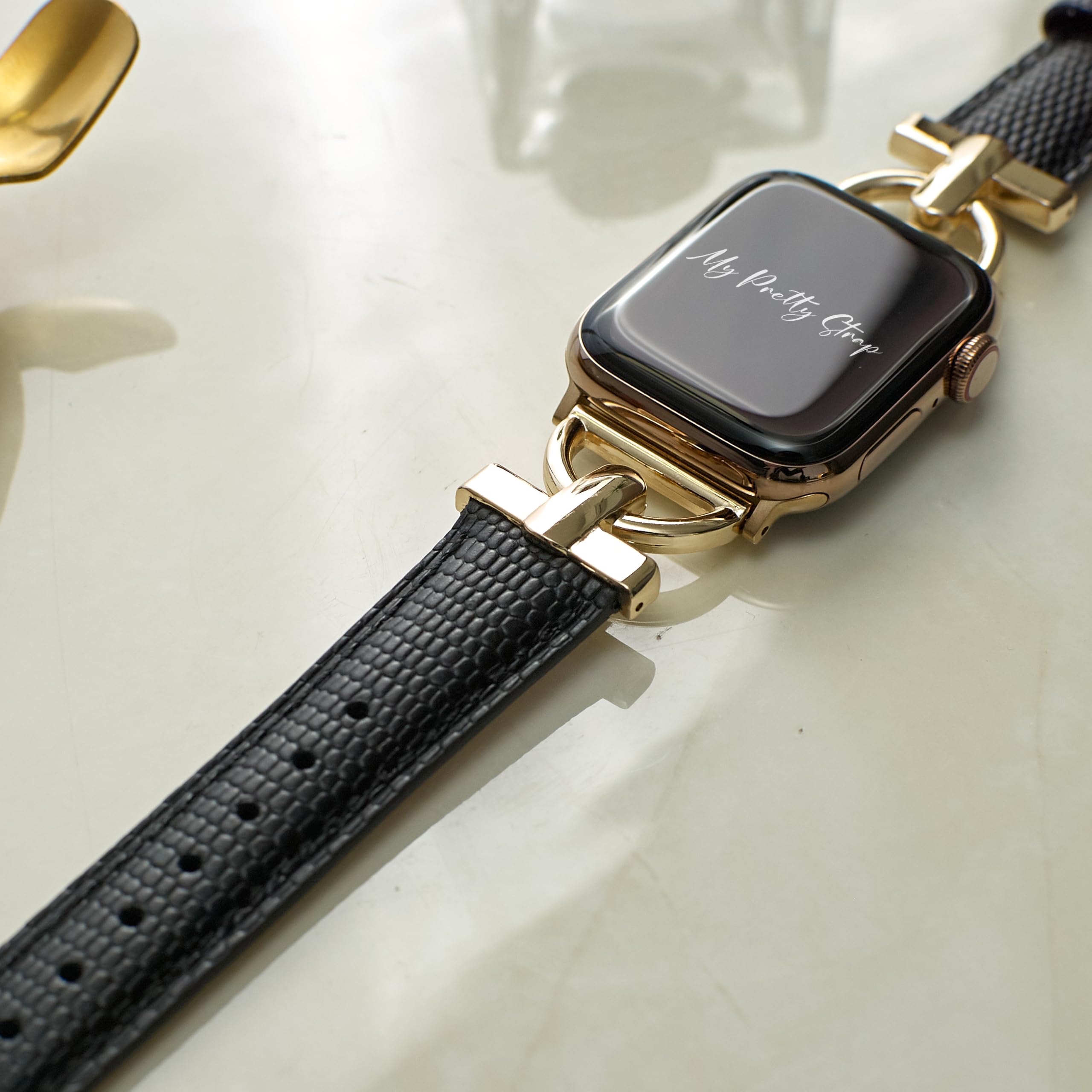My Pretty Strap Kompatibles Apple Watch Armband, echtes Leatger Luxus-iWatch-Ersatzarmband, passend für die meisten Handgelenke der Serie 1–11, SE & Ultra (38 mm/40 mm/41 mm/42 mm/44 mm/45 mm/49 mm)