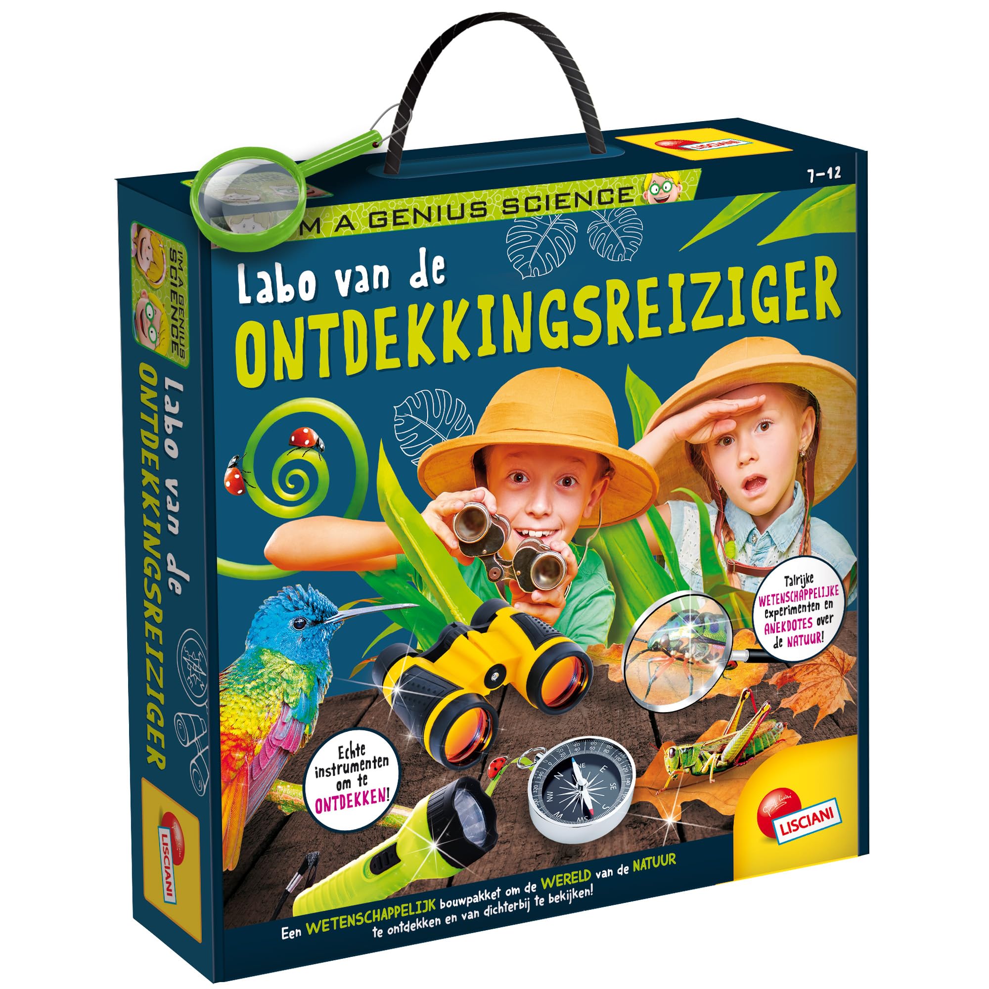 LISCIANI - I AM A GENIUS - LABORATORY OF DISCOVERERS - Scientific Experimentation Kit for Children from 7 Years - Discovering and Observing Nature - Made in Italy