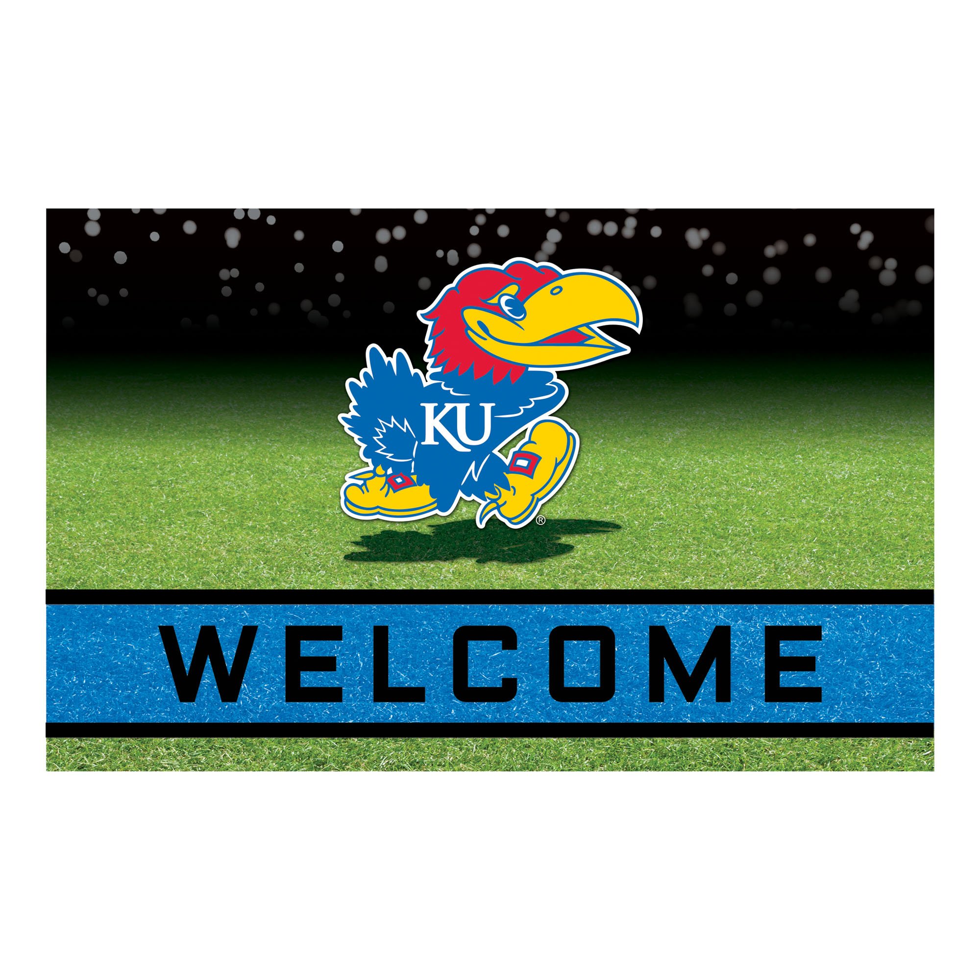 19980 Team Color Crumb Rubber University of Kansas Door Mat, 1 Pack