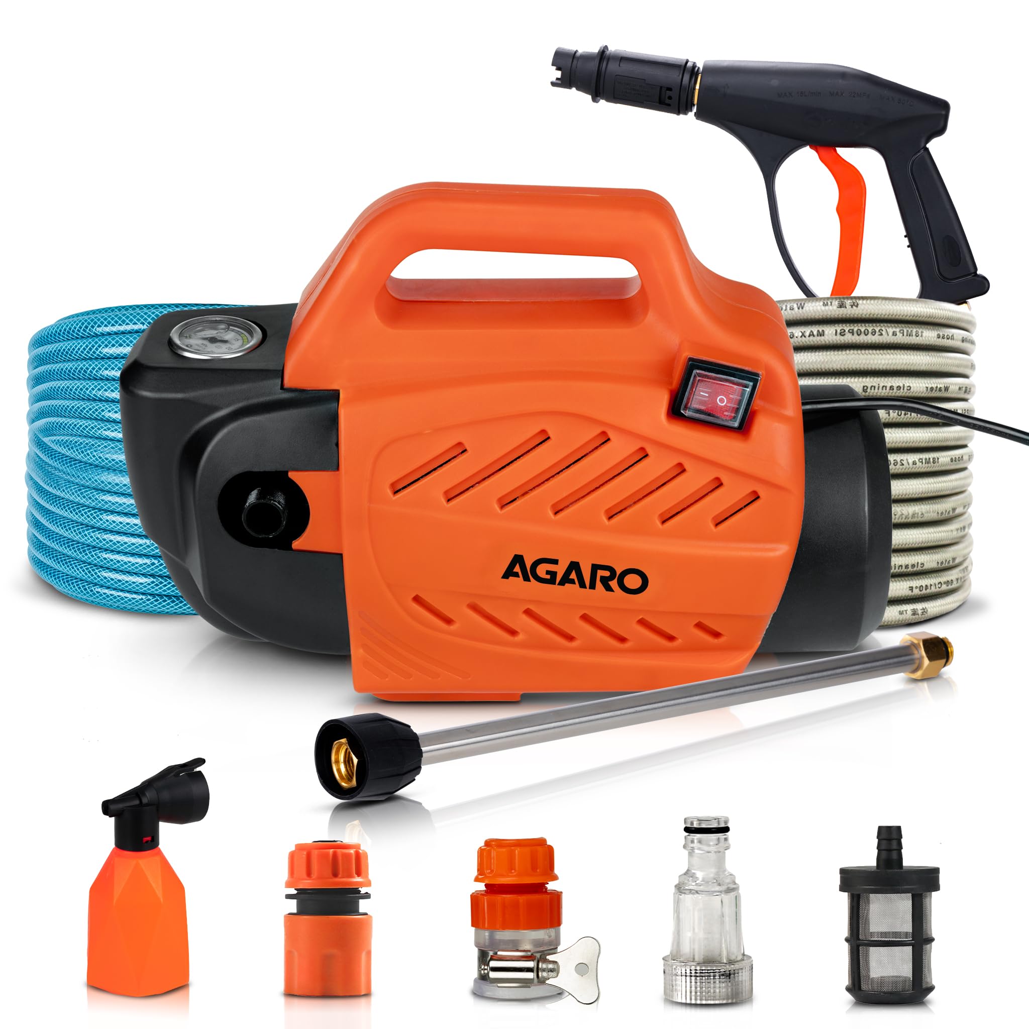 AGARO Regal High Pressure Washer, Car Washer, 2000W, 6.5L/Min Flow Rate, 120 Bars, 8 Meters Outlet Hose, 4 Mtr Power Cord, Portable, Car, Bike and Home Cleaning Purpose, Red (B0CFXR6CHD) Amazon Price History, Amazon Price Tracker