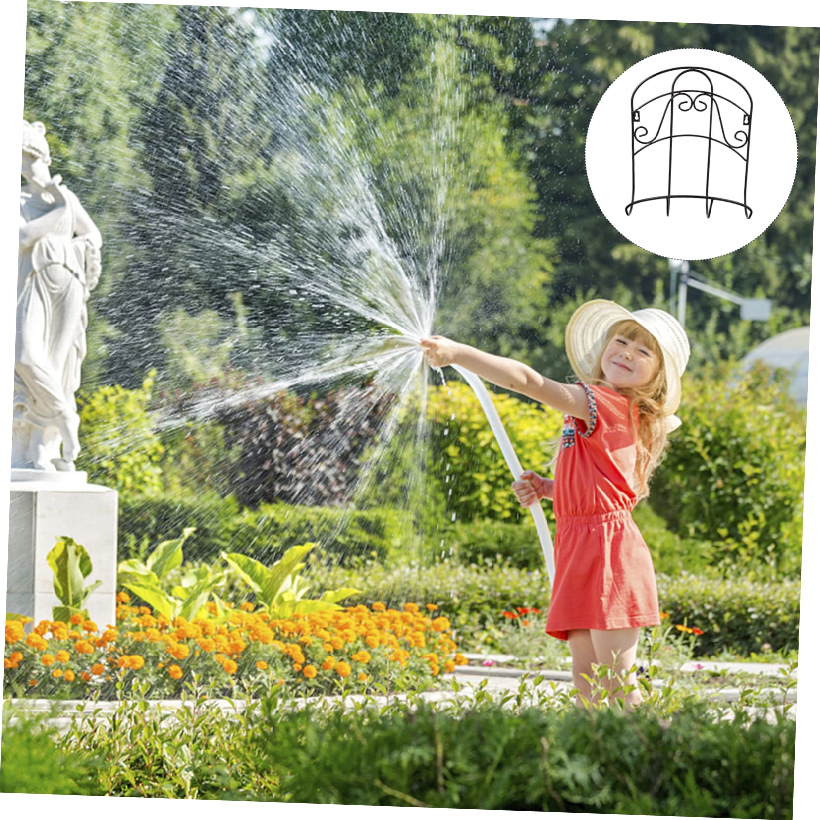 ibasenice Porta Tubo Da Giardino in Ferro Gancio Porta Tubo Per Appendere Supporto Da Parete Portaoggetti Gancio Di Supporto