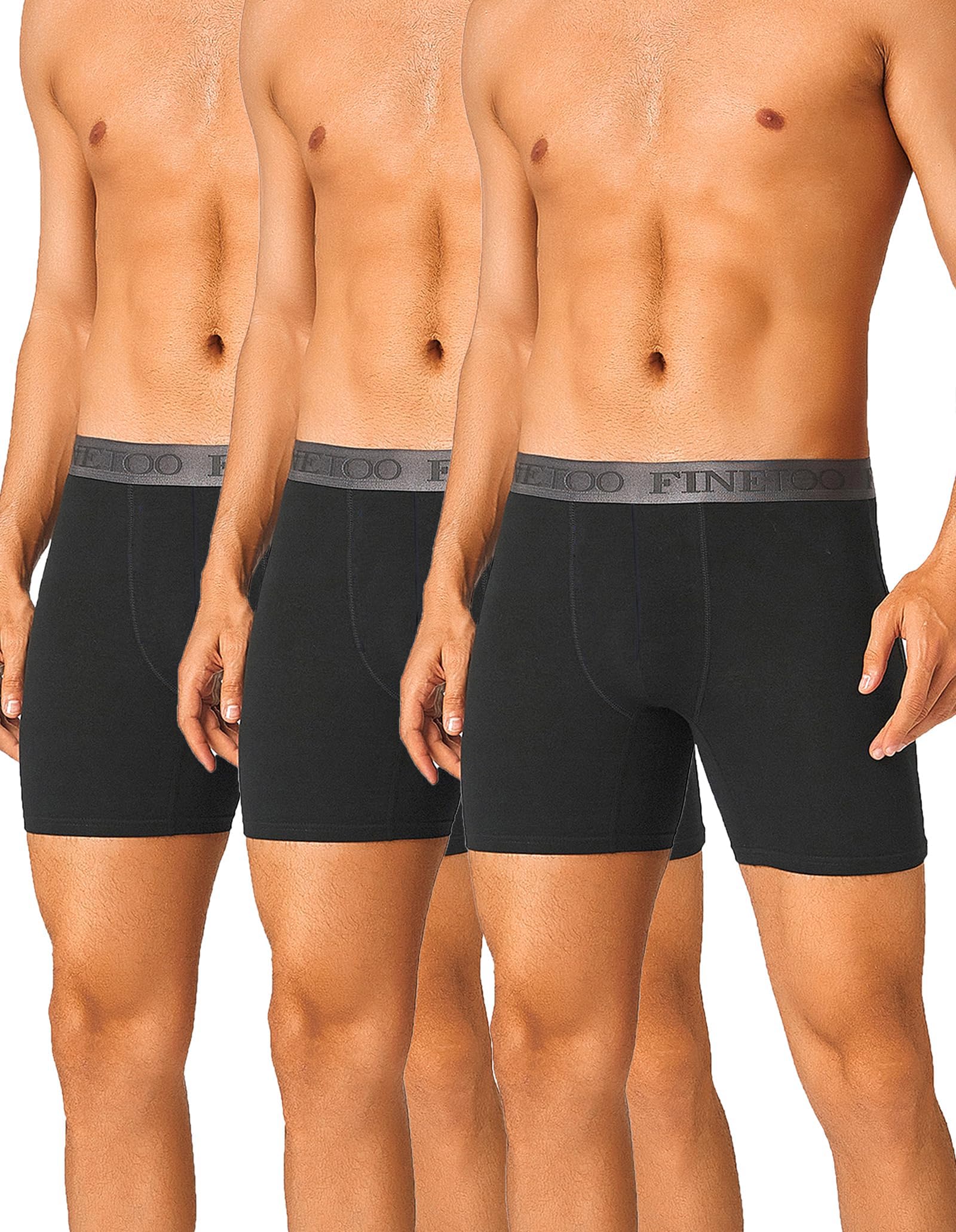 FINETOO 3er Pack Boxershorts Herren Baumwolle Unterhosen Männer Unterwäsche Men Retroshorts Boxer Shorts Lang Mutipack S-3XL