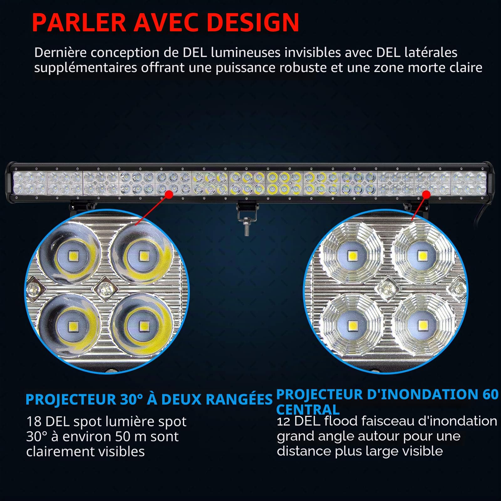 RIGIDON 36 pouces 90cm 234W led light barre 4x4 avec 12V faisceau kit 6000K | étanche, blanc, barre lumineuse led, pour offroad Véhicules Voiture camions ATV tracteur bateau, feux antibrouillard, phare