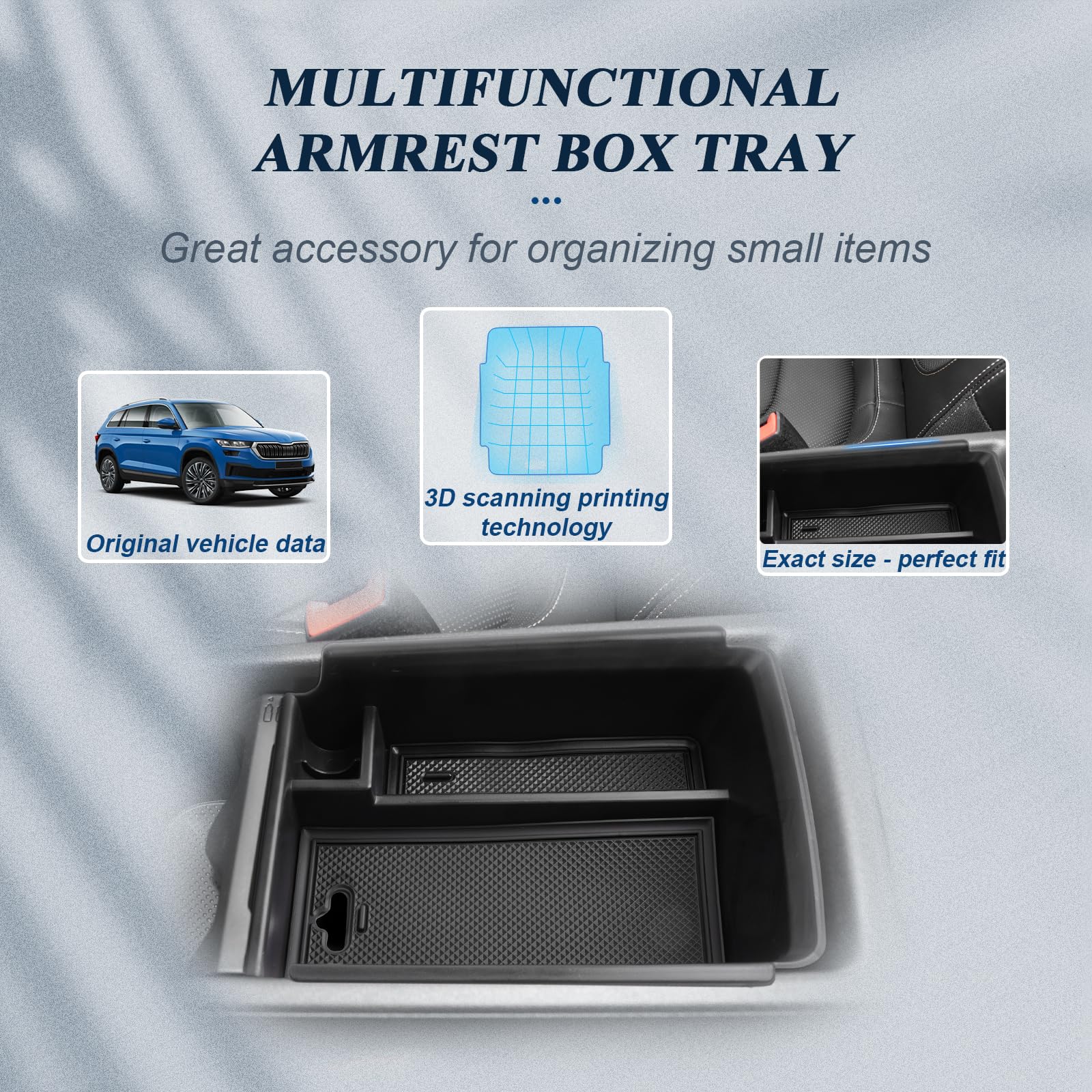Boîte De Rangement Pour Accoudoir Central Skoda - Compatible Kodiaq 2017-2023, Karoq 2017-2024 - 4