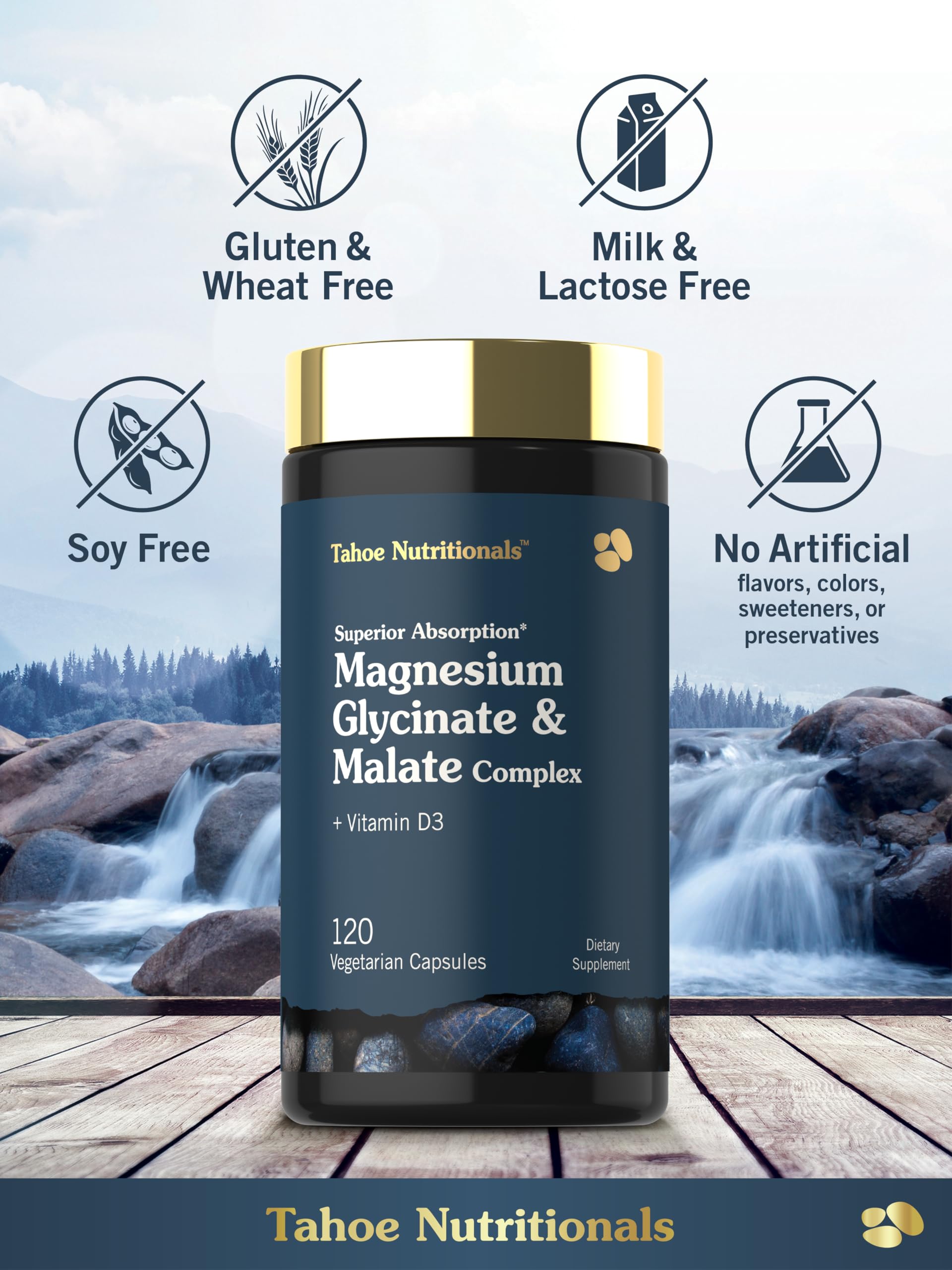 Tahoe Nutritionals Magnesium Glycinate and Malate Complex with Vitamin D3 — Amazon image 5