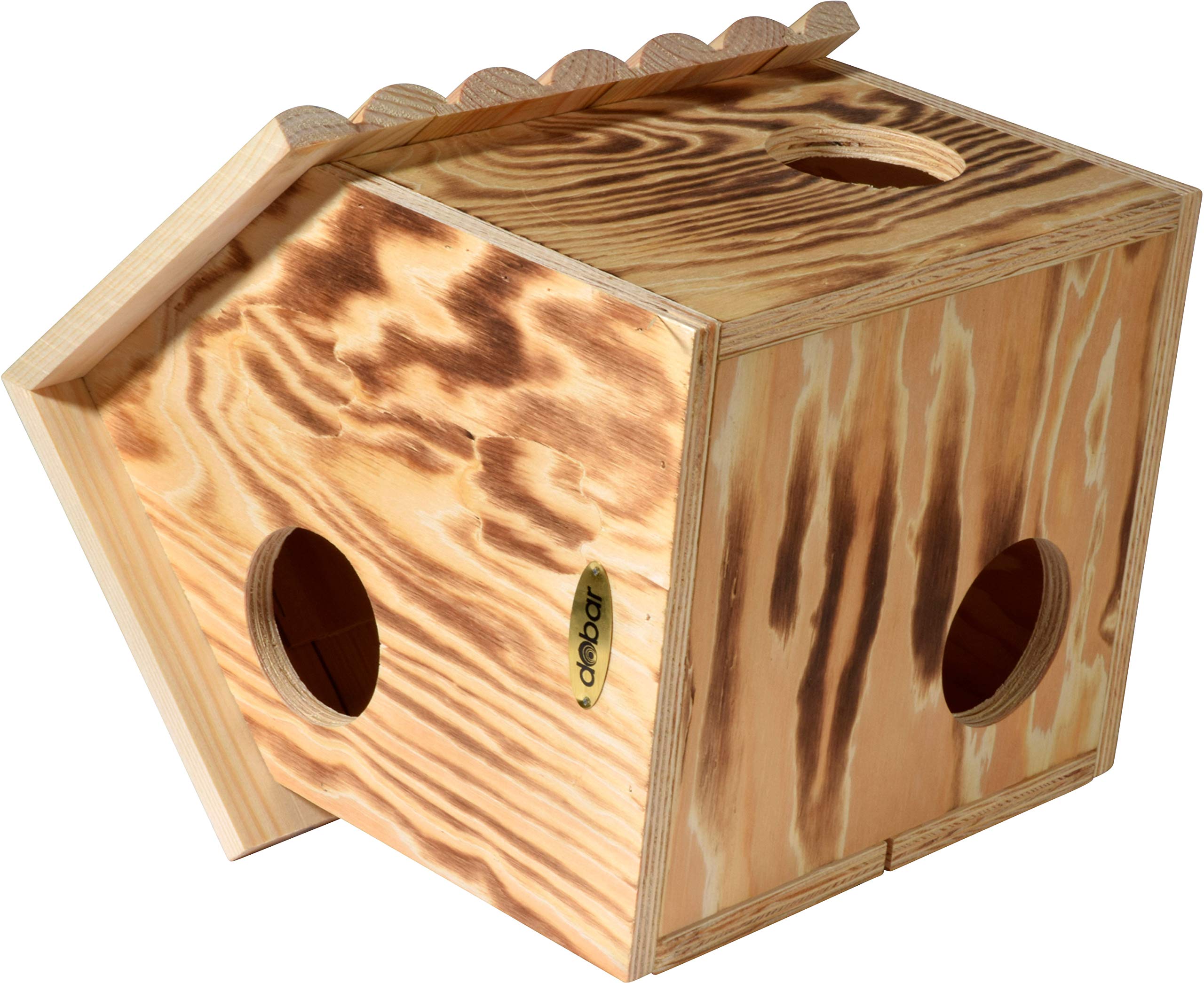 Pialla per scoiattoli con 3 ingressi, per scoiattoli, 26 x 26 x 29 cm, in pino fiammato