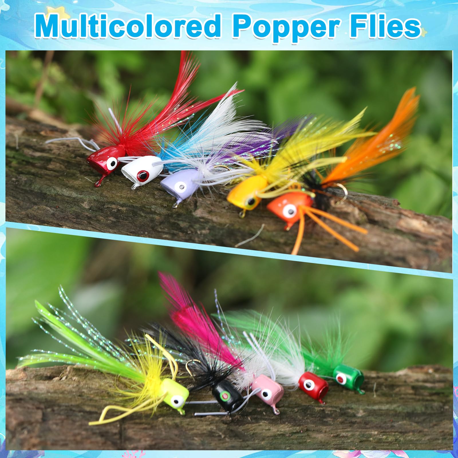 Fly Fishing Poppers Flies for Trout Bass Salmon Panfish Bluegill Crappie Fly Popper Lures
