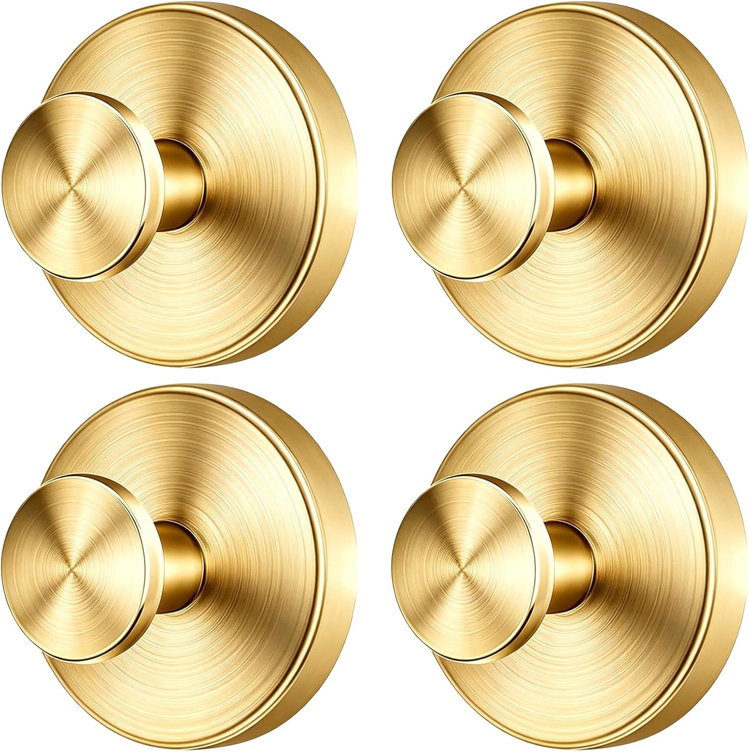 2026 Upgraded Drill-Free Suction Cup Hooks, Stainless Steel Shower Hooks for Bathroom, Glass, Mirror & Wall, Heavy Duty Towel Holder, Removable Waterproof Hooks(4GOLD)