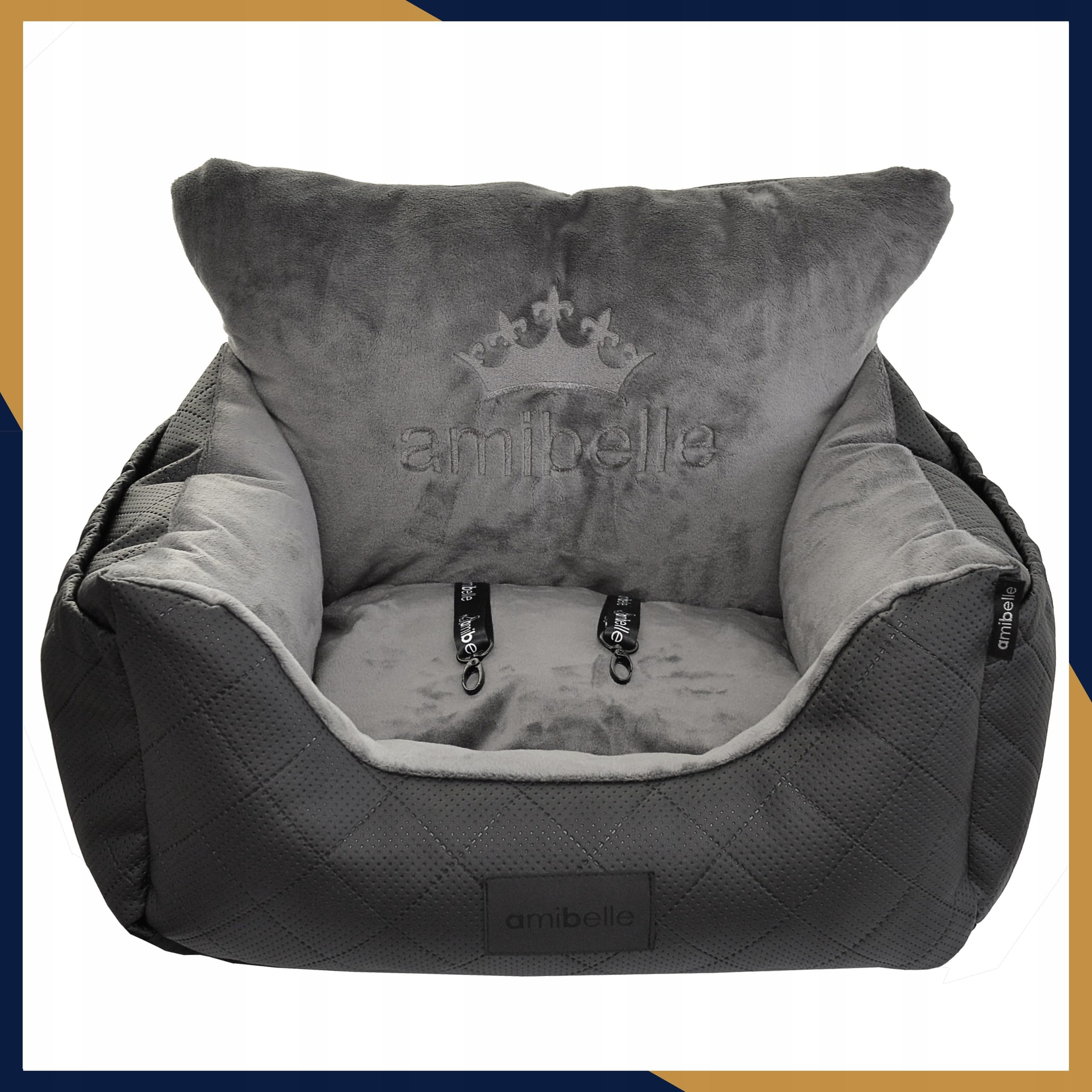 Hunde Autositz 40x57 cm Schwarz - 2in1 Sitz für Hund und Katze