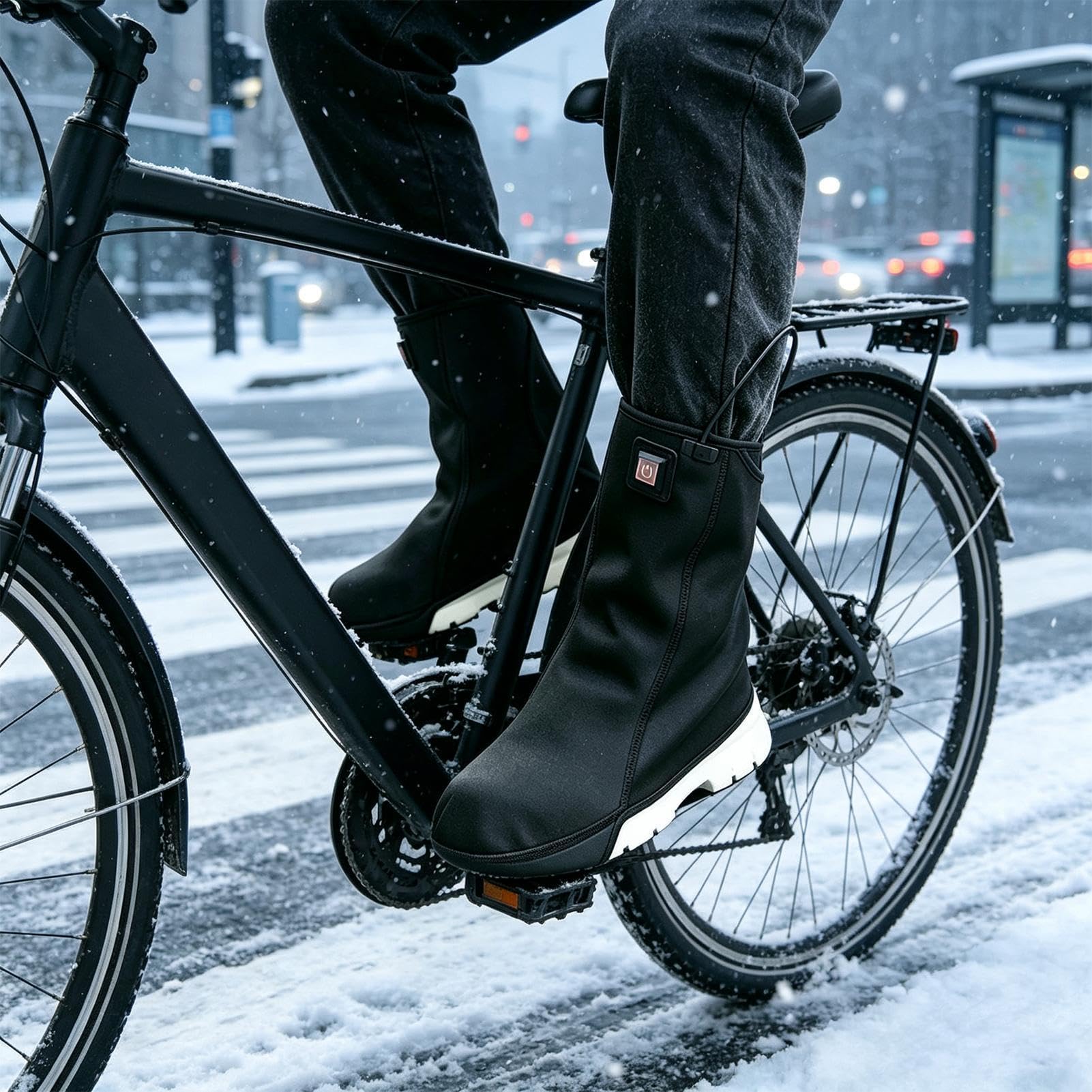 Copriscarpe da ciclismo a 3 livelli, riscaldati, antivento, invernali
