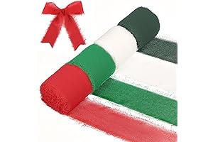 4 Rolls Christmas Ribbons: Bohemian Elegance for Festive Creations