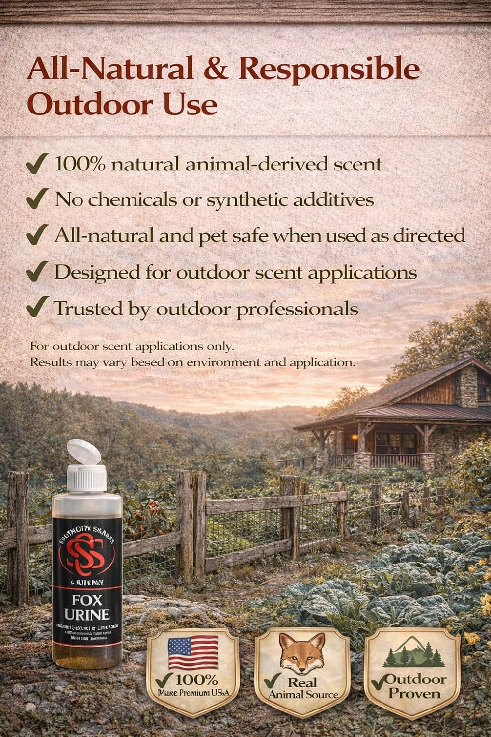 Fox Urine Southern Snares Pure 16 oz Red Fox Urine Predator Urine Animal Repellent Fox Pee Trapping Lure