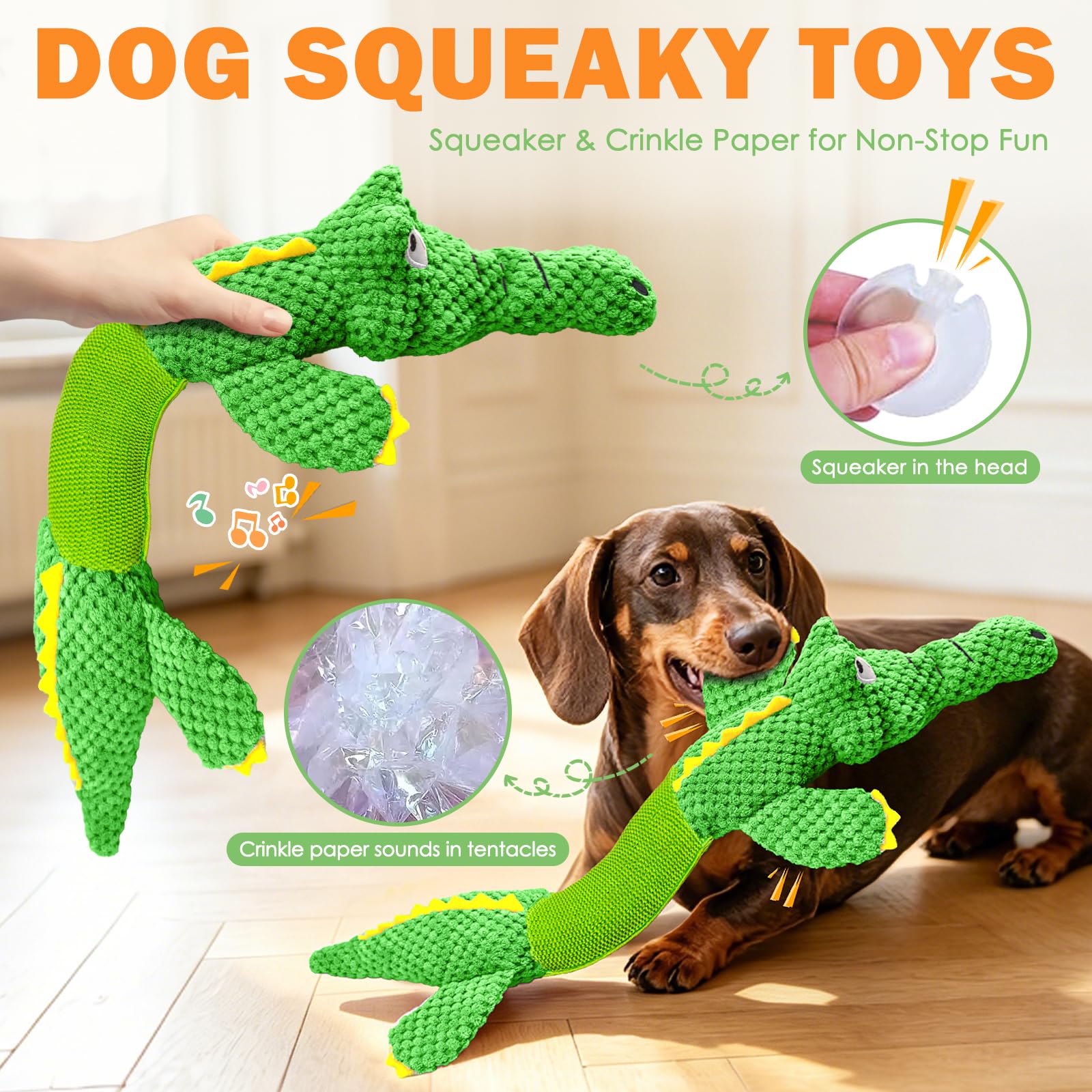 WOWBALA Hundespielzeug, Hundespielzeug Große Hunde Quietschendes Hundespielzeug Interaktives Kauspielzeug Robuster Plüsch Spielzeug Kuscheltier Hund