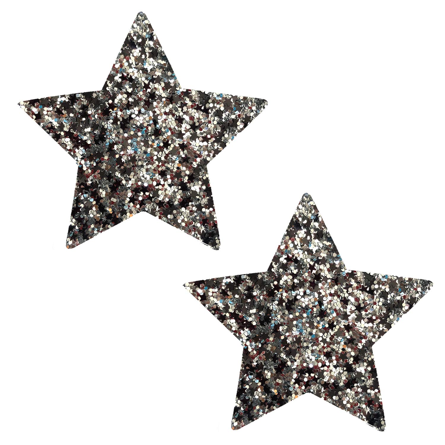 Neva Nude Iridescent Crystal Beamz Nipztix Pasties Nipple Covers for Festivals, Raves, Lingerie and More, Made in USA