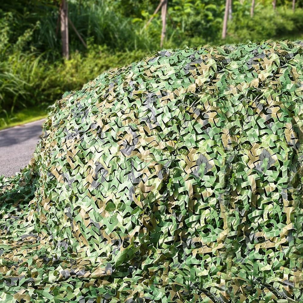 Filet de Camouflage renforcé Voile d'ombrage Camouflage, 6x6m 6x8m 7x9m 8x8m 9x9m Militaire Filets De Protection Solaire pour la Chasse, Le Camping Parasols Extérieurs à la Verdure ( Taille : 5x8m )