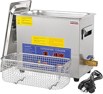Kendal Commercial Grade 180watts 6L Ultrasonic Cleaner 40kHz with Digital Timer&Heater Cleaning Machine, for Watch Instruments Industrial Parts Excellent Cleaner Solution