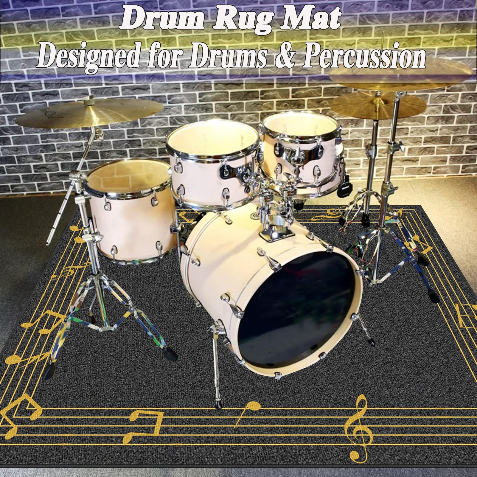 Dywaniki akustyczne Dywan Bateria Bęben Dywan Dźwiękoszczelny Dywan Elektroniczny Bateria Dywaniki Prostokątne do Bombo Pudełko Antypoślizgowa Mata Akumulatorowa 140 x 100 cm