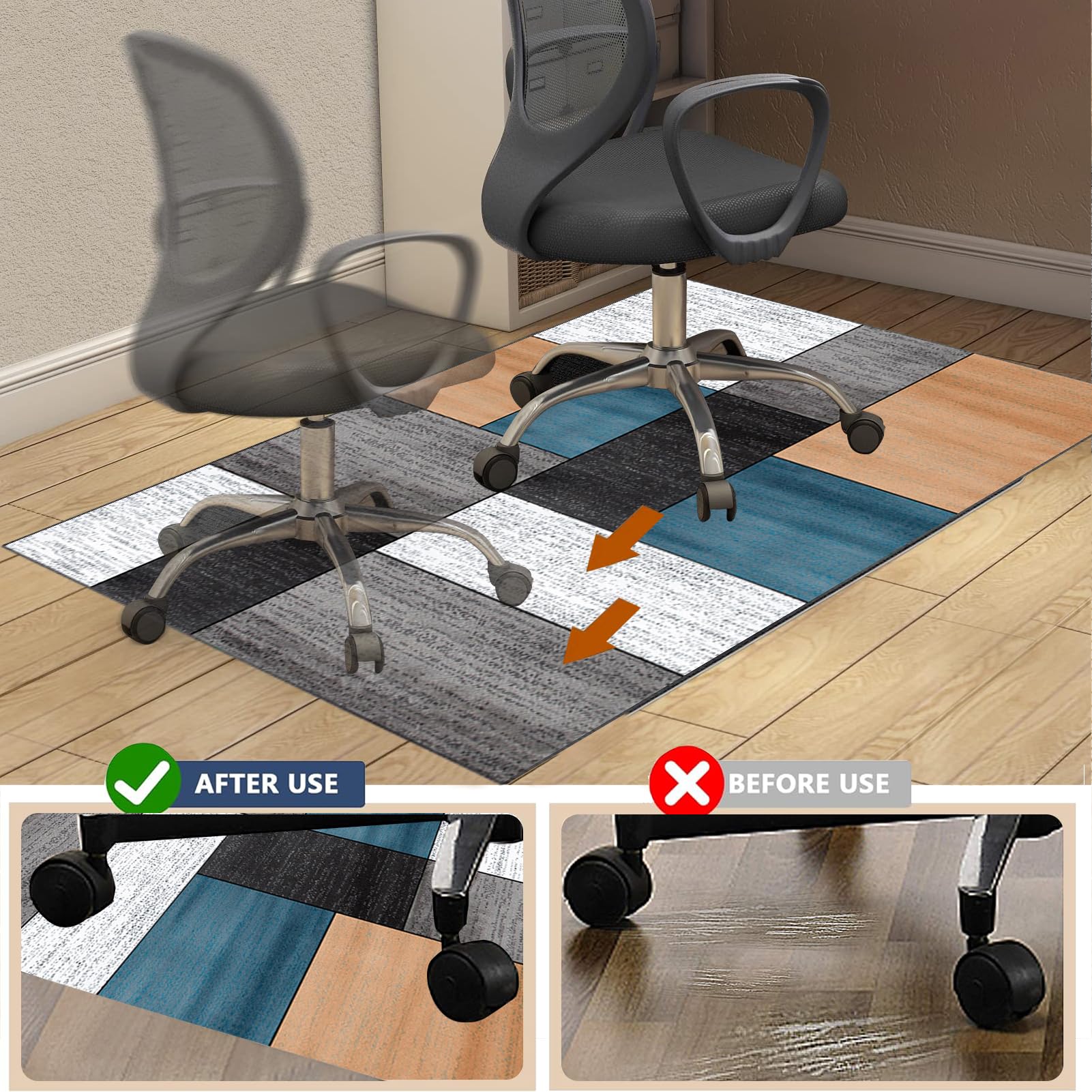 Tappeto per Sedia Gaming Tappeto Salvapavimento Protezione Parquet Tappeto Sedia Ufficio Tappetino Protettivo per Pavimenti Duri Ufficio protettore del Pavimento 140 x 180 cm