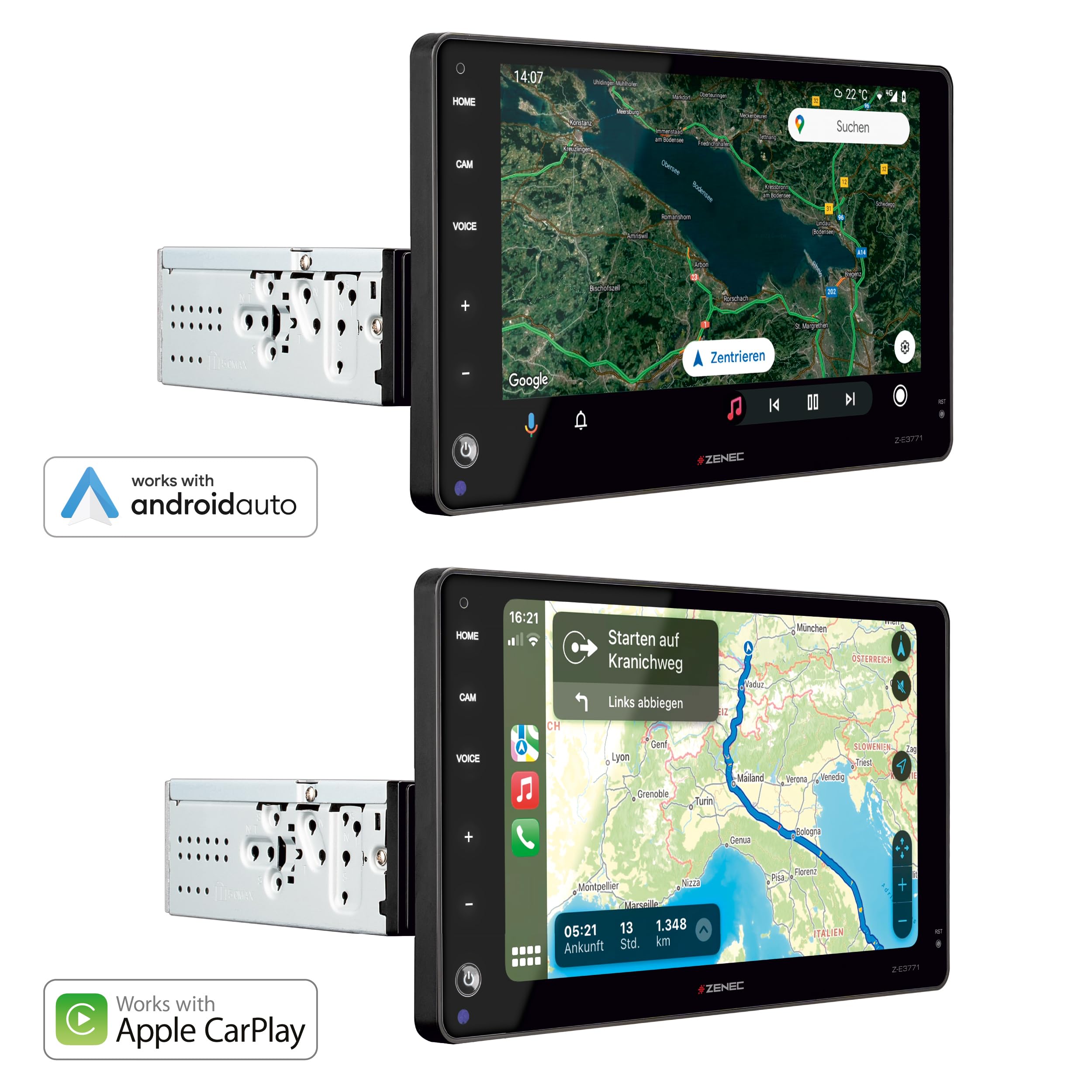 ZENEC Z-E3771 – 9 Zoll Multimedia Receiver kompatibel mit FIAT Ducato | Mediencenter kompatibel mit Fiat Ducato, 22,9 cm Touchscreen, Wireless Apple CarPlay & Android Auto, DAB+, Bluetooth