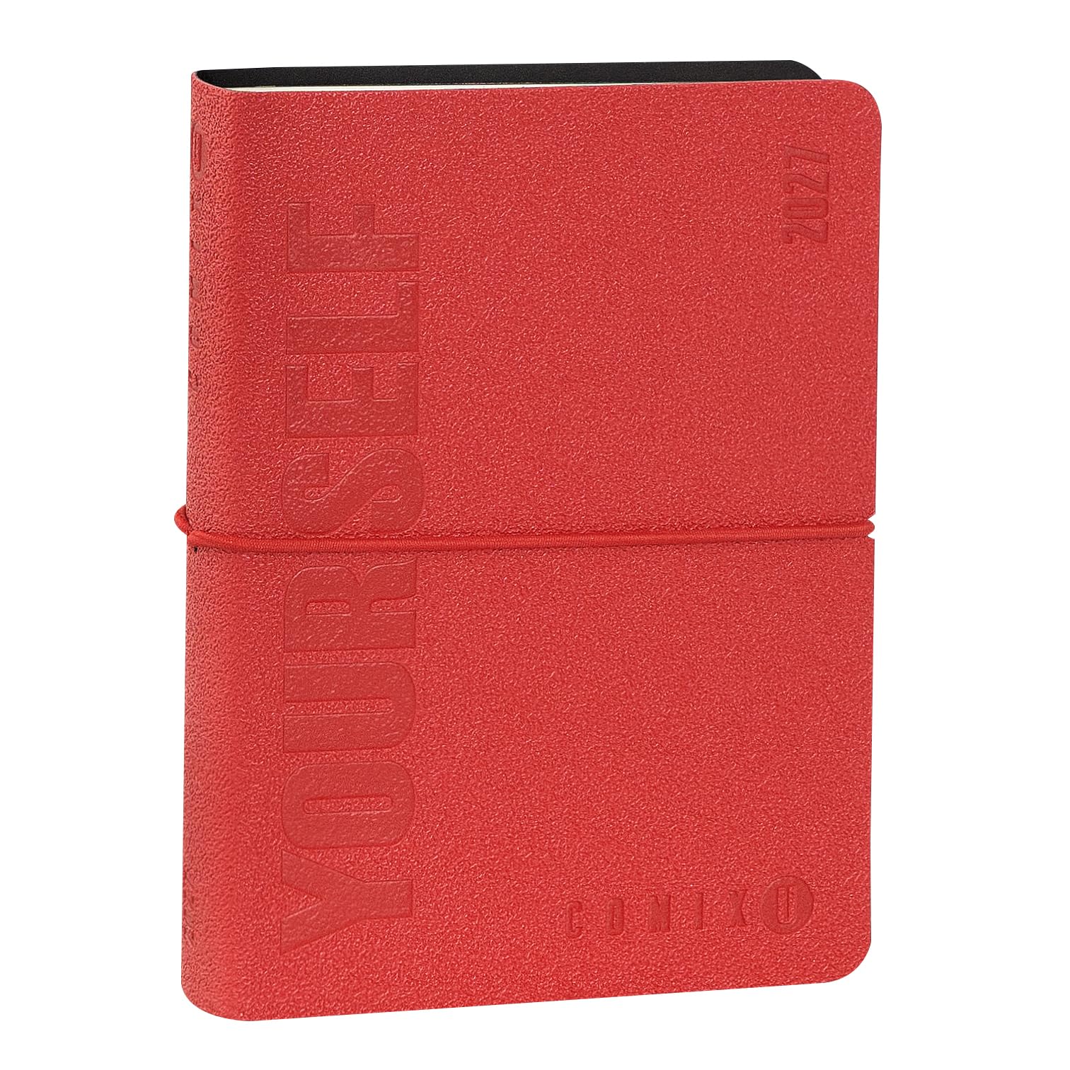 COMIX U YOURSELF 2026-2027 Mini Daily Diary, 16 Months, with Soft Cover Heat Absorbing, Elastic and 448 Pages, Ideal for School and University 4.3 x 6 inches, Red