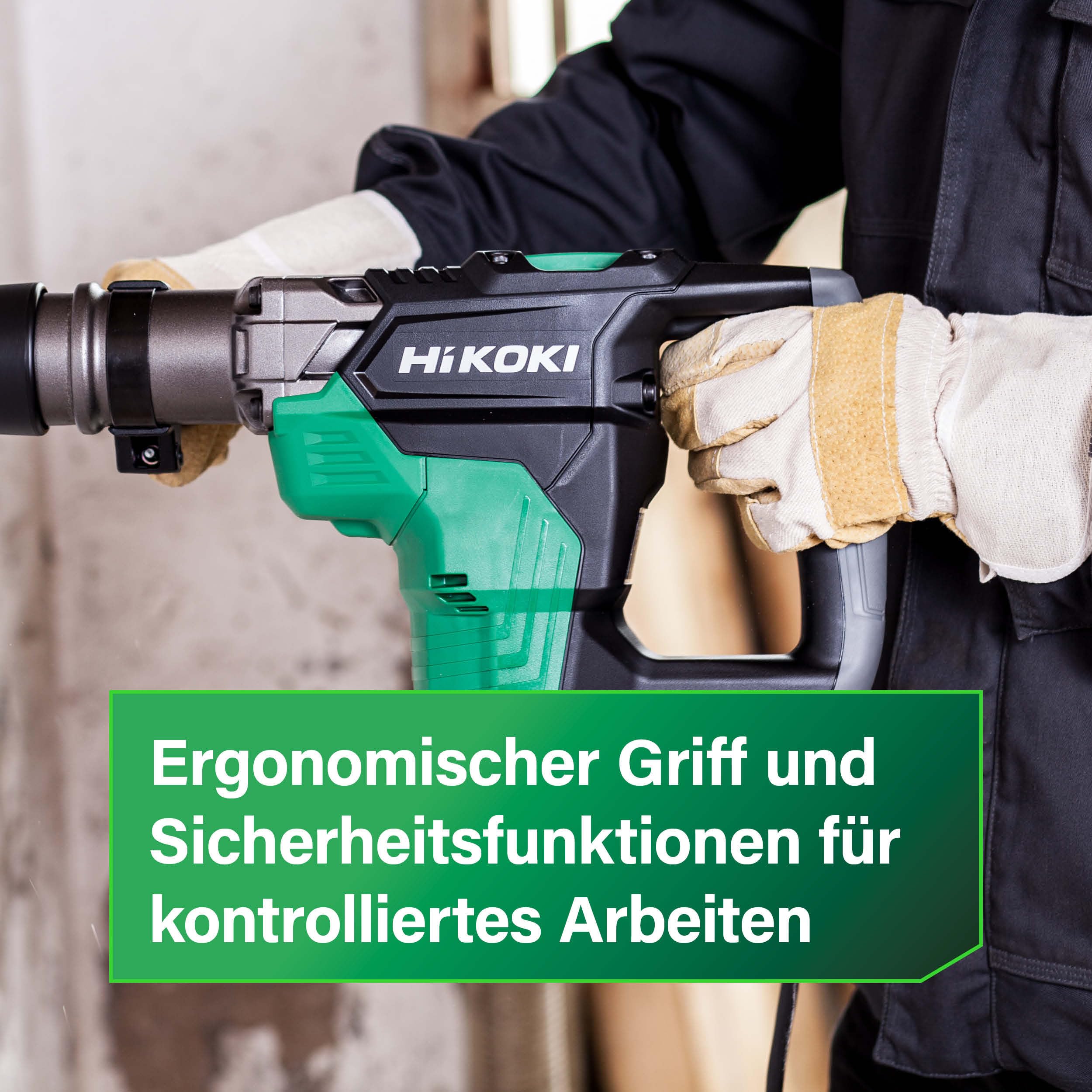HiKOKI Bohr- und Meißelhammer SDS-Max - 1100 W, 7,1 J Schlagenergie, 40 mm Bohrdurchmesser, 2800/min Schlagrate - Vibrationsarm, ergonomischer Griff - Inkl. Koffer - Betonbohren und Abbrucharbeiten