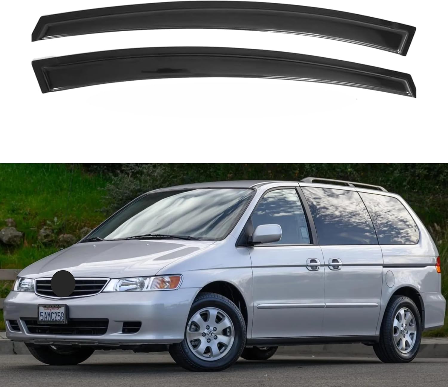 IG Window Visor for Honda Odyssey 1999-2004, Rain Guard Tape-On Extra Durable Sun Wind Side Vent Window Deflector, 1999 2000 2001 2002 2003 2004 1999-2004 Odyssey
