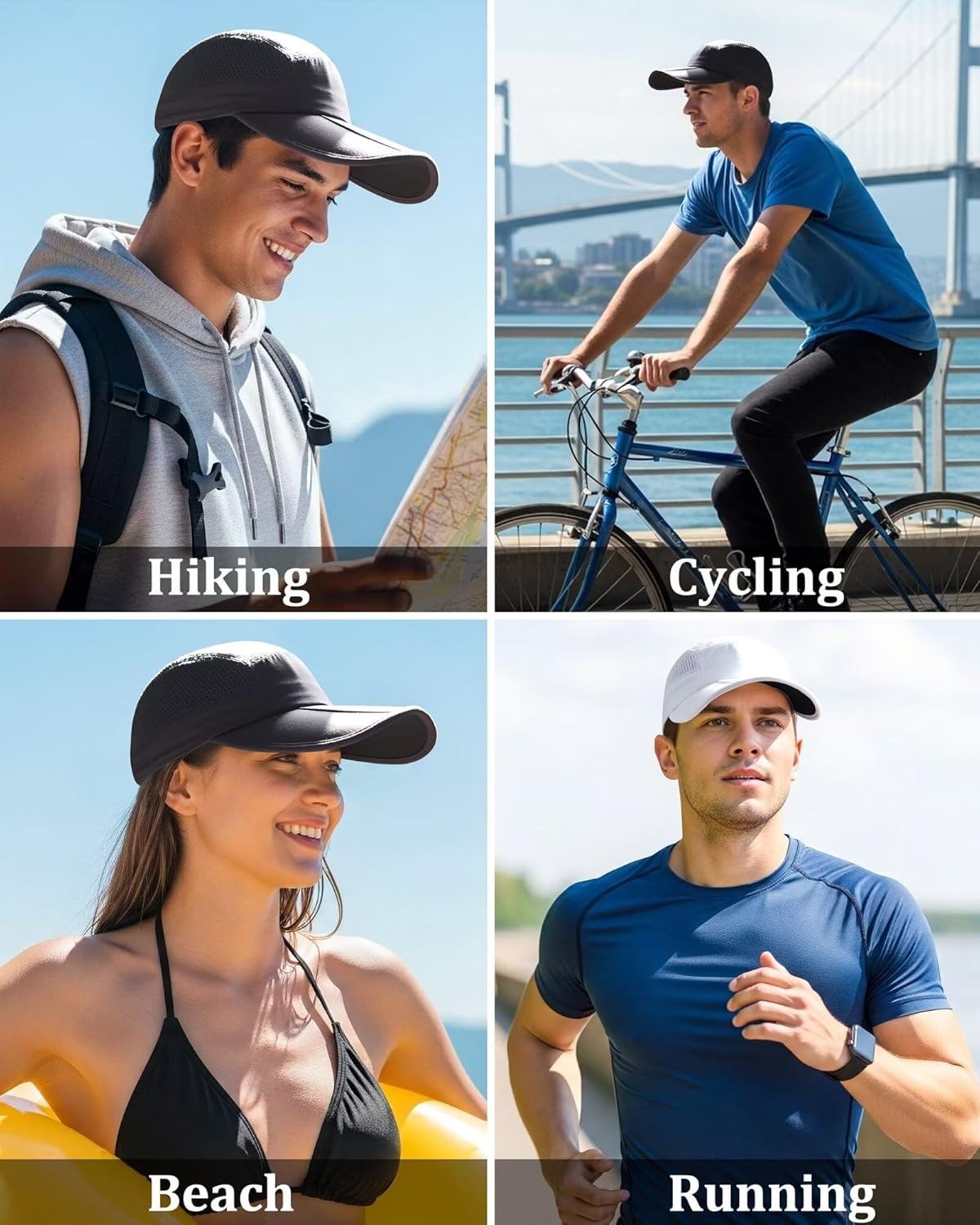 GADIEMKENSD UPF 50+ Foldable Baseball Cap, Extended Brim, Breathable Mesh, Water-Repellent, Suitable for Outdoor Use - Image 7