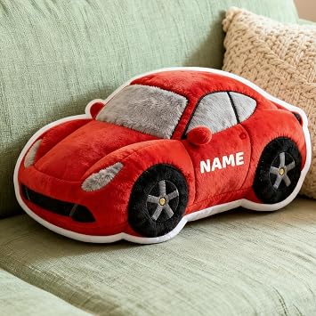 Custom Car Shaped Pillow Cute Personalized Name Plush Doll, Double-Sided Construction Engineering Vehicle Pillow for Men, Birthday Gifts for Men Sofa Decorative Pillows 8-32in