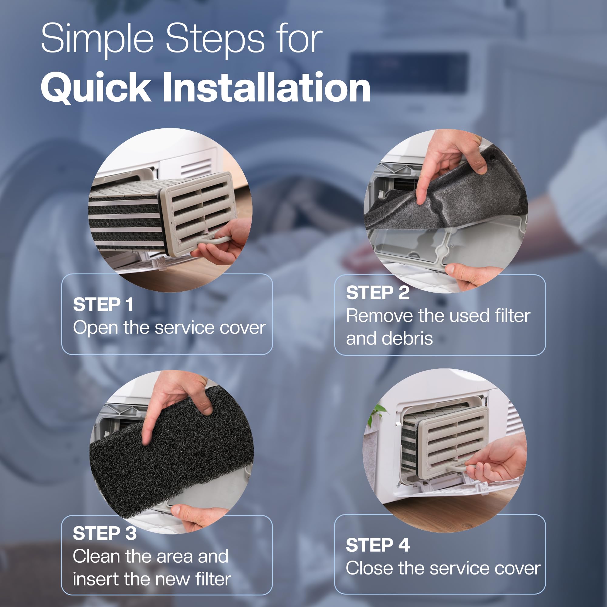 1 Filtr do Suszarki Beko 2964840100 – Zamiennik do Suszarek z Pompą Ciepła & Kondensacyjnych – Pasuje do Grundig, Blomberg, Elektra Bregenz – Filtr z Pianki na Kłaczki