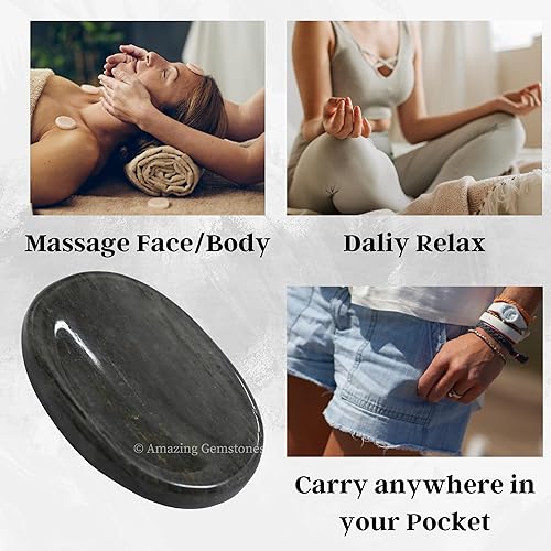 Vista 22 de Cristales de piedra de preocupación de cuarzo rosa y piedras curativas, piedras de preocupación para regalos de alivio del estrés, cristal de piedra