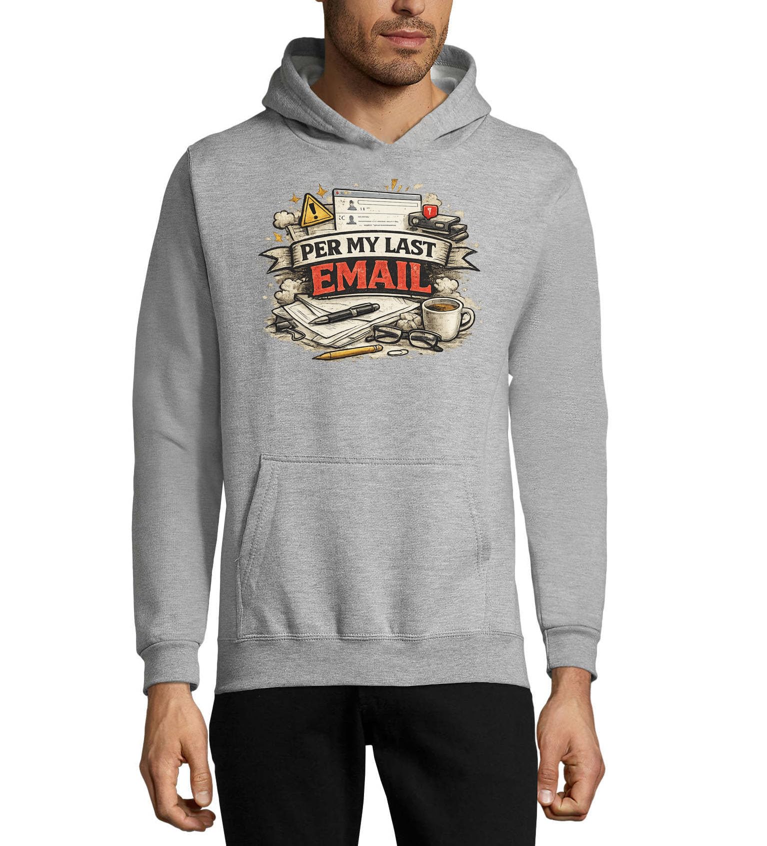 Komunikacja i praca biurowa ilustracja unisex mieszanka bawełny bluza z kapturem bluza z kapturem szara