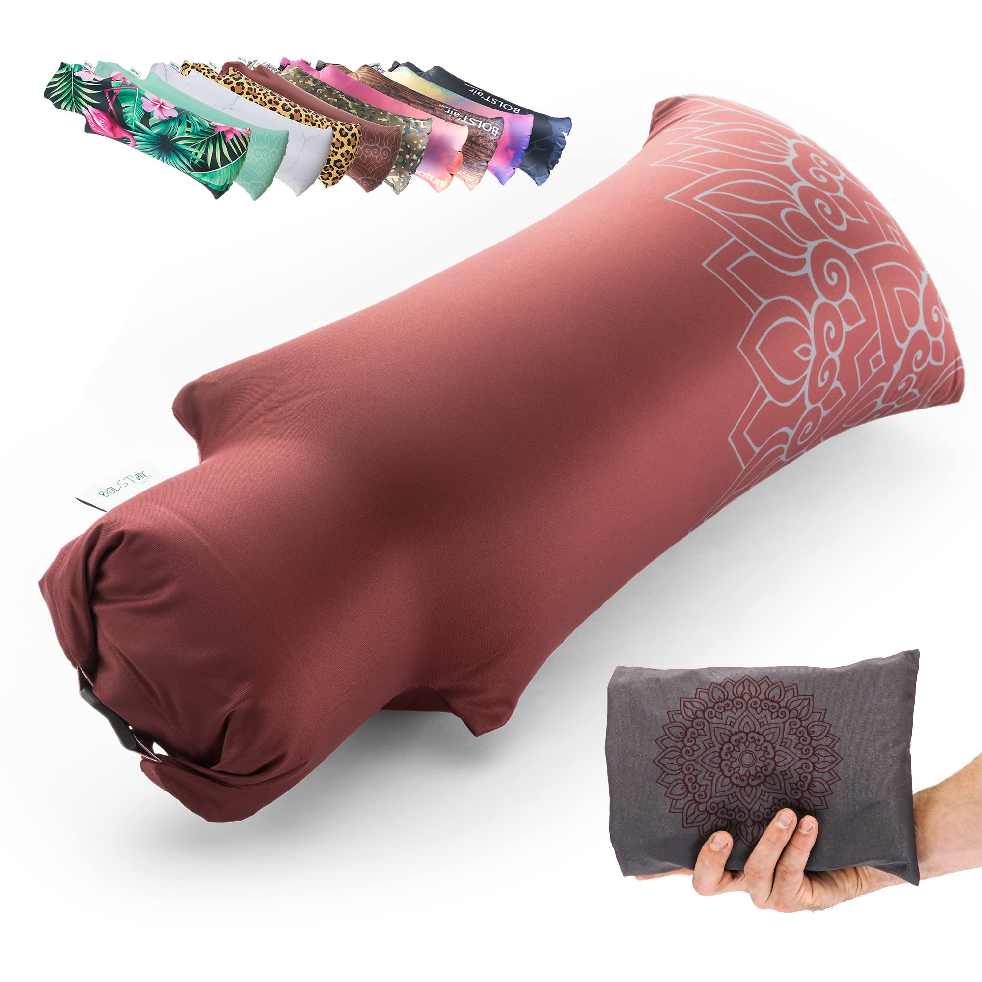 BOLSTair® Aufblasbares Yogabolster Meditationskissen Reisekissen aus nachhaltigen Materialien in Deutschland hergestellt mit patentiertem Pumpmechanismus
