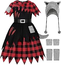 ReliBeauty Wolf Costume for Children 3-12 Years with Tail and Accessories