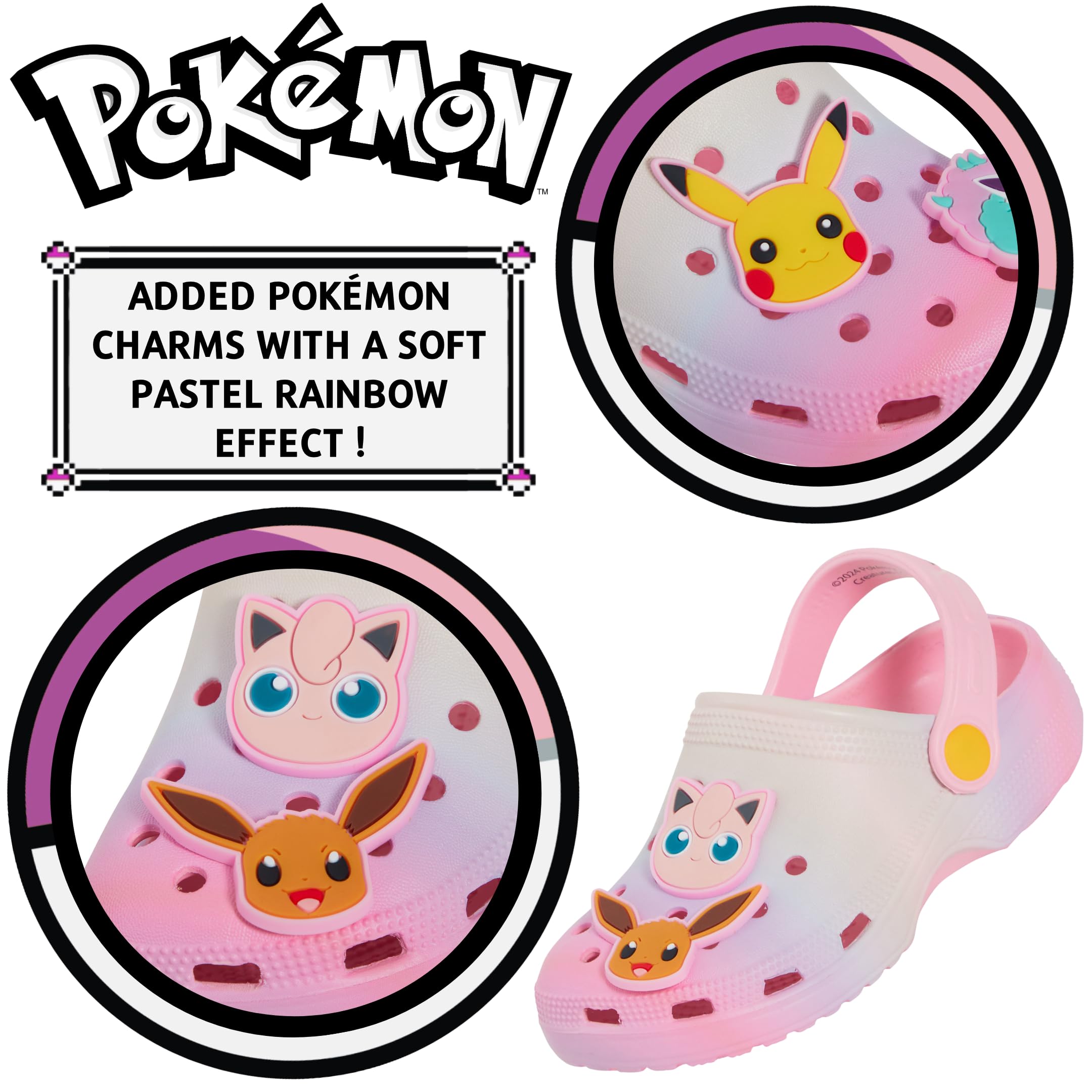 Pokémon Zoccoli Bambina con Charms Sandali Bambini Pikachu Eevee Ponyta Jigglypuff Infradito Mare Vacanza