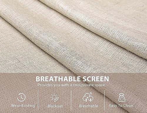 Miniatura 10 de Divisor de habitación de 3 paneles, separadores de pared de oficina portátiles plegables con marco de metal, pantalla de privacidad para separación