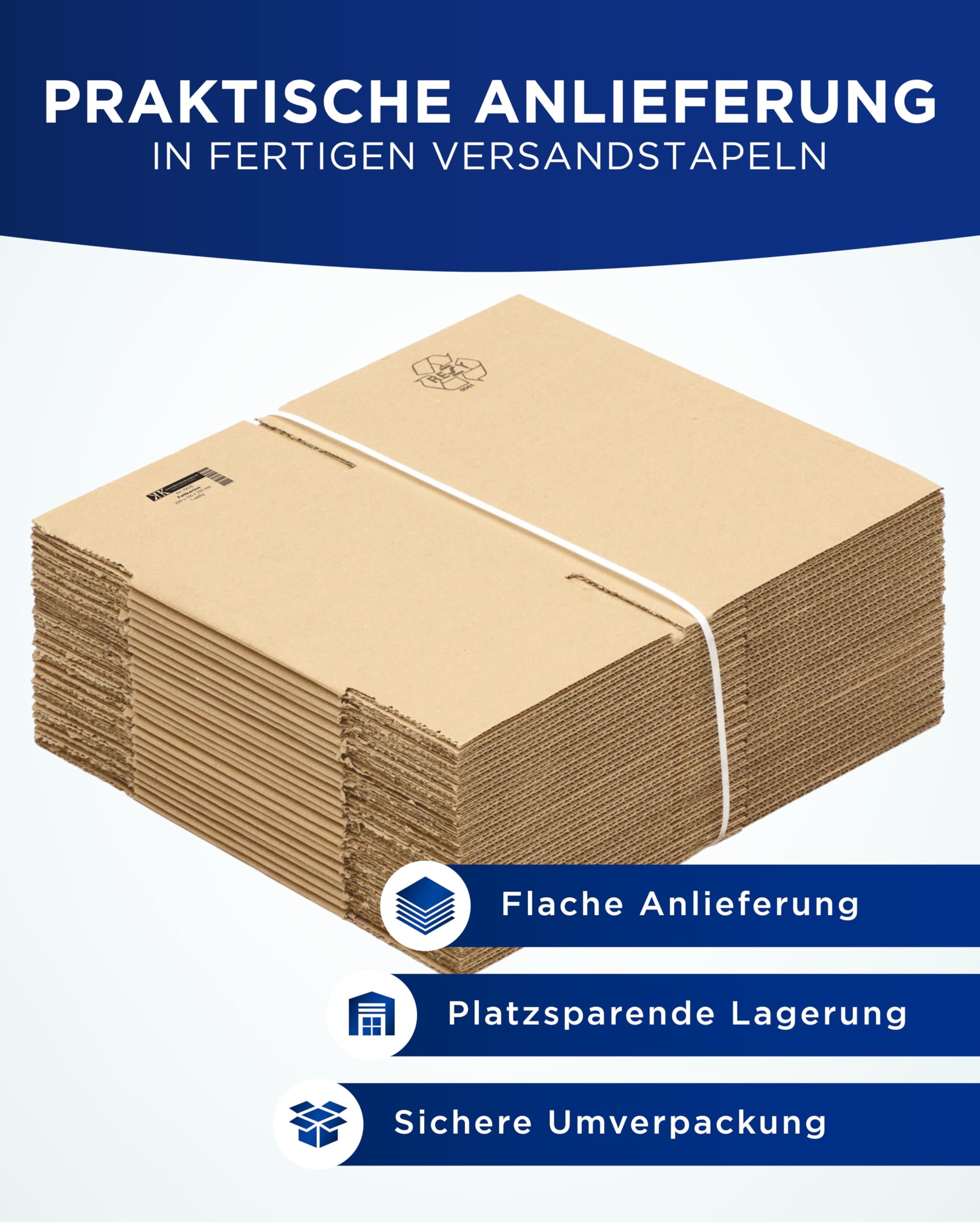 KK Verpackungen Versandkartons 200 x 150 x 150 mm Braun 1-wellig (Außenmaß 205 x 155 x 155 mm) | 150 Stück, Faltkartons Kartons für Versand als DHL Päckchen M Hermes Päckchen DPD GLS Paketklasse XS
