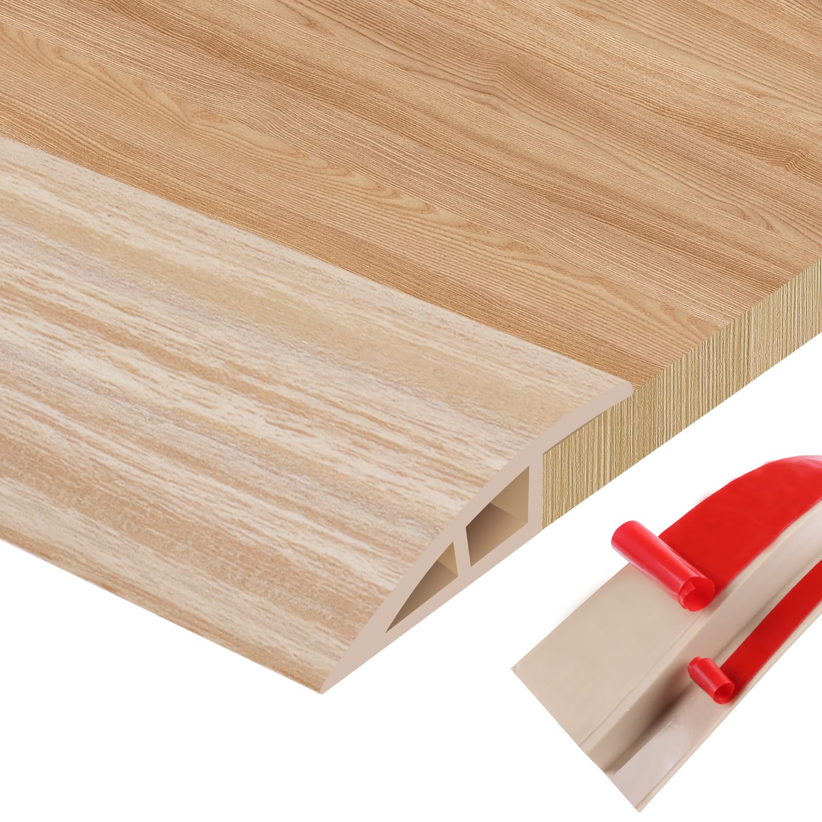 Floor Transition Strips Double Sided Self Adhesive Door Threshold Strips for Doorways, Laminate Threshold for Gaps Carpet Floor Tiles