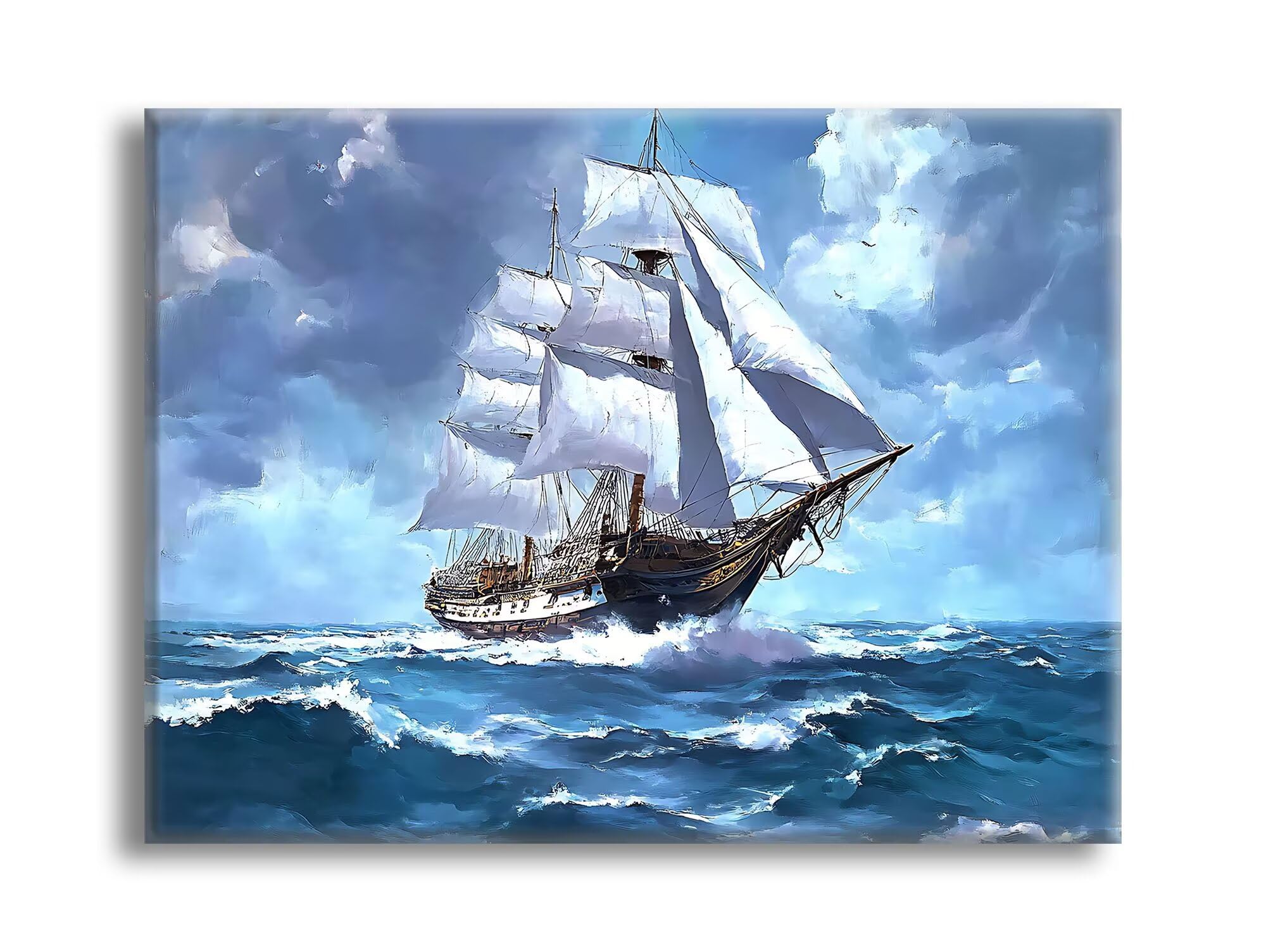 Diamond Painting Cielo Barca, Fai-da-te Strass a Punto Croce Ricamo Kit, Diamond Painting Kit Completo per Hobby Creativi Adulti, Mosaico Artigianato, Dipinti Decorazioni Casa, Regali 90x135cm Z-l-524