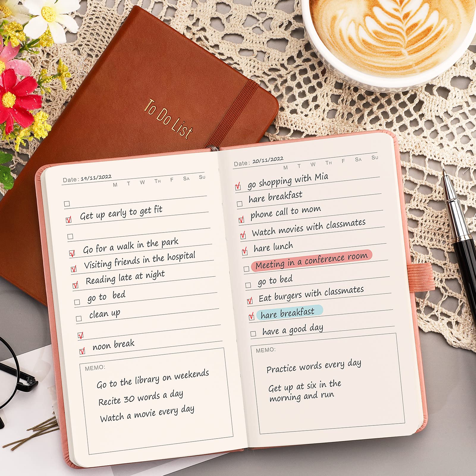 RETTACY To Do List Notebook, Pocket To Do List Planner NotePad with 192 Pages, Pen Holder, Back Pocket - Image 4