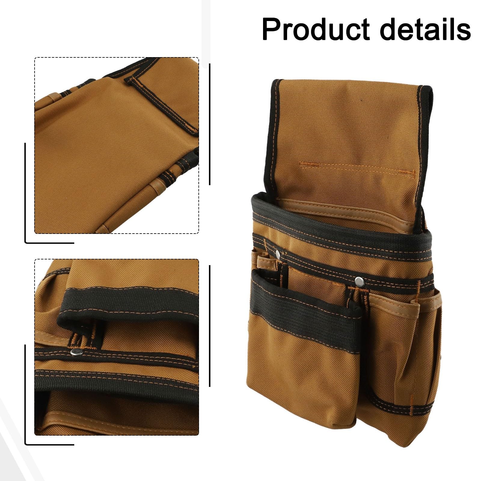 Ceinture porte-outils robuste 1200D Oxford gilet avec poches amovibles Sac de taille réglable pour charpentiers, électriciens, bricolage noir D