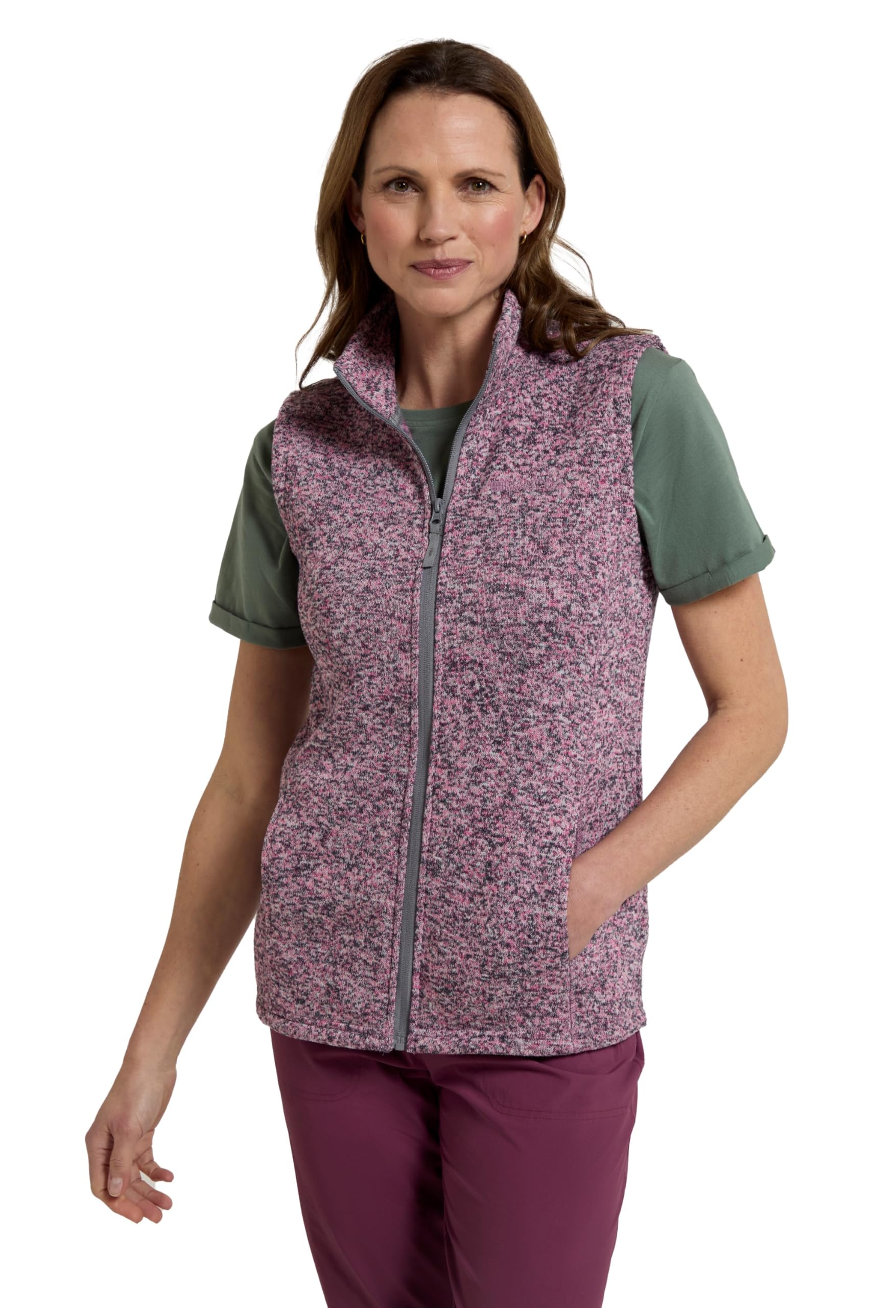 Mountain Warehouse Women's Pink Idris Gilet - Lightweight Thermal Full Zip Vest With Front Pockets - Spring, Summer Camping, Outdoors, Travelling & Hiking Size 16