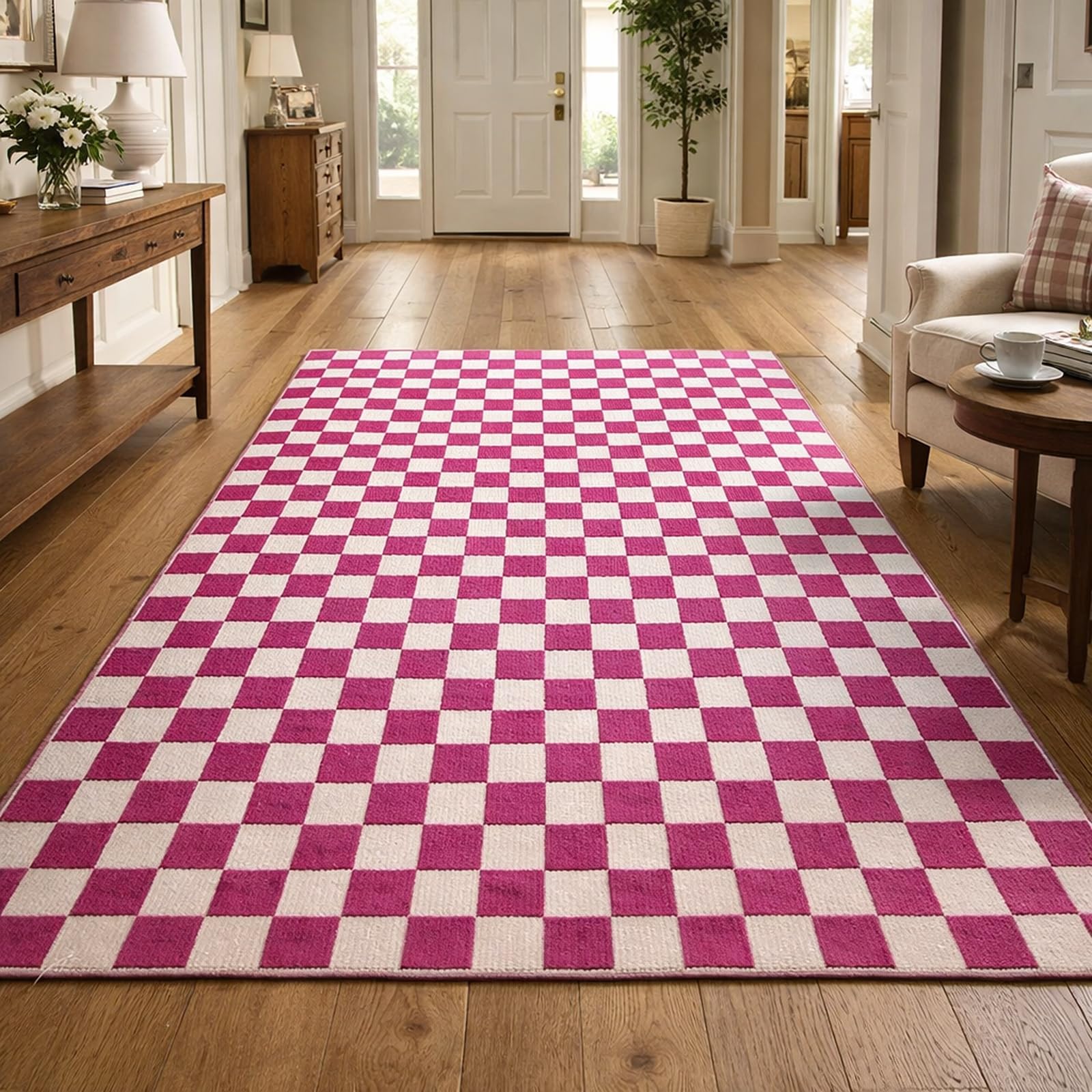 Tapis de cuisine et entrée violet géométrique 80x120 cm pour décorer votre intérieur