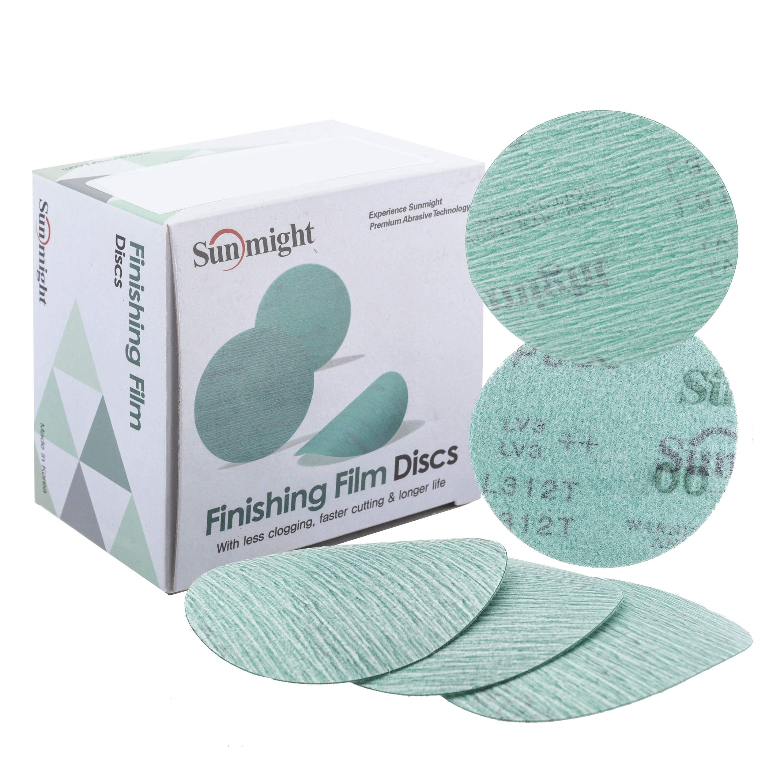 SunmightFilm 3" 2000G Grip No Hole Disc, 54223, 50 Discs