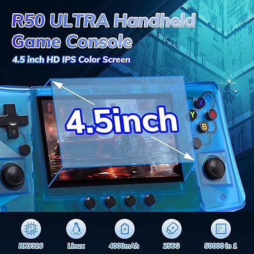 Miniatura 2 de FVBADE 50000 en 1 R50S Ultra Consola de juegos portátil 5.5 pulgadas Pantalla IPS Mini consola retro 4000mAh Arcade de bolsillo portátil 45+