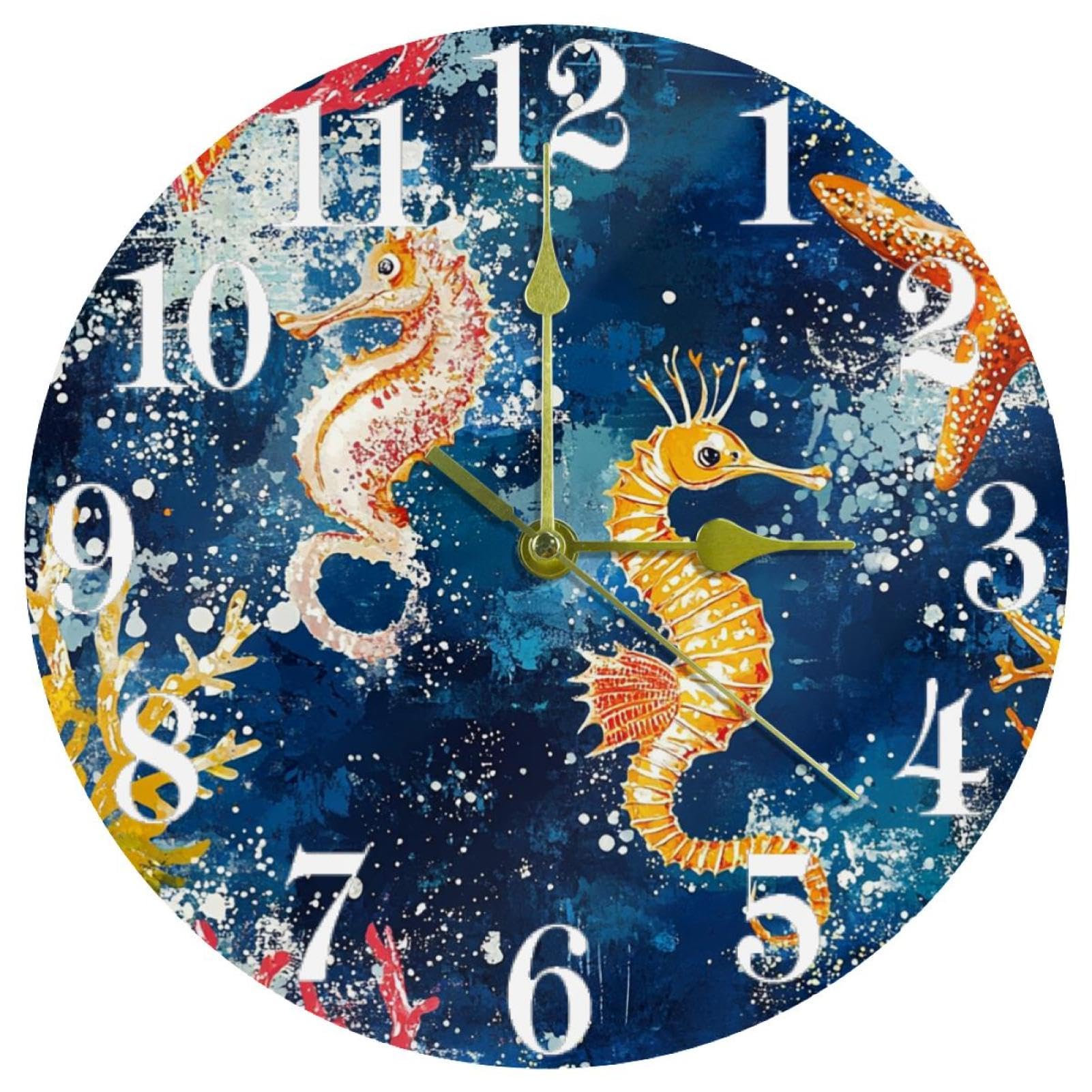 Horloge murale ronde grunge silencieuse à quartz sans tic-tac à piles