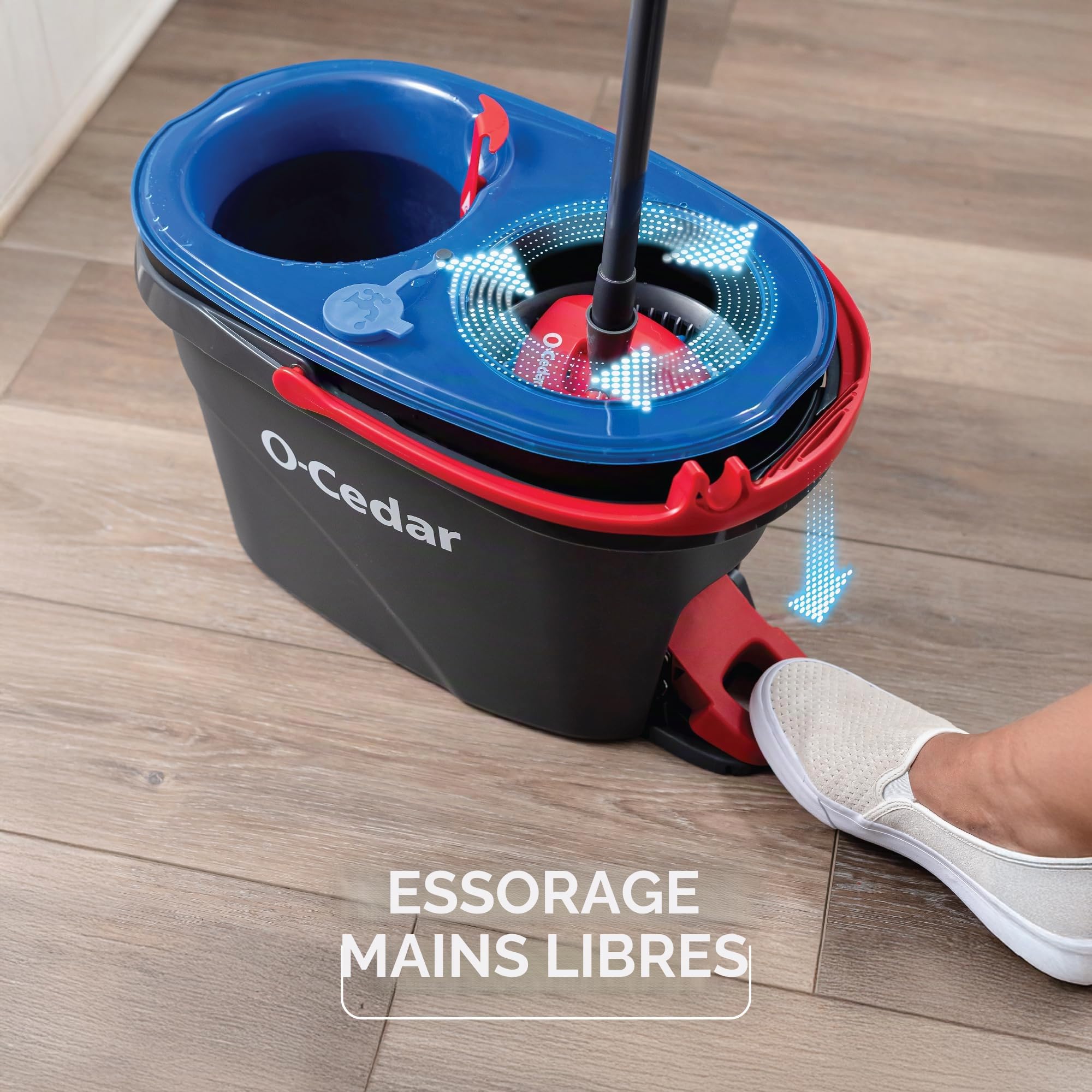 O-Cedar - Easywring - Balai serpillère en Microfibre et Seau de Nettoyage pour sols avec 2 recharges supplémentaires