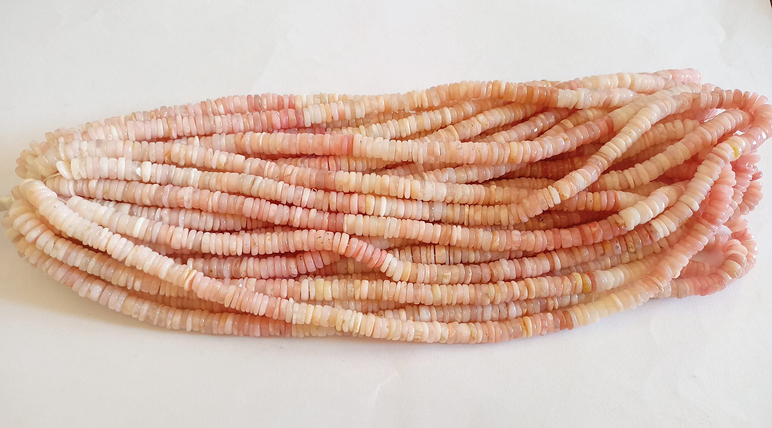 Perles opale rose naturelle Heishi 4.5-5.5mm pour création collier DIY